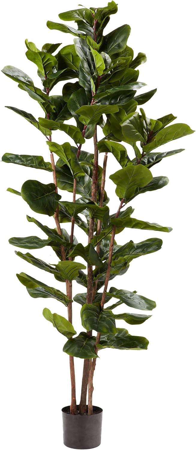 Fiddle Leaf Fig Tree - 72-Inch Fake Plant with Pot and Natural Feel Leaves for Home or Office - Artificial Plants Decor for Indoors by Pure Garden