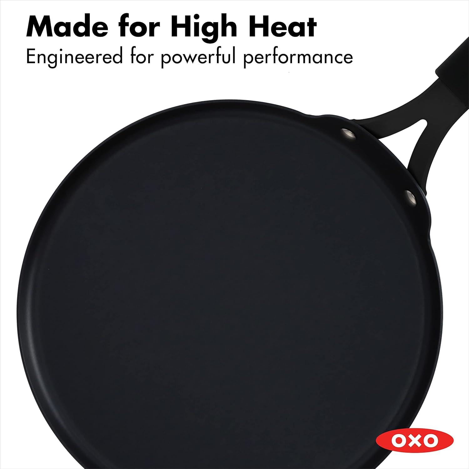 OXO Obsidian Carbon Steel 10" Crepe Pan with Silicone Sleeve