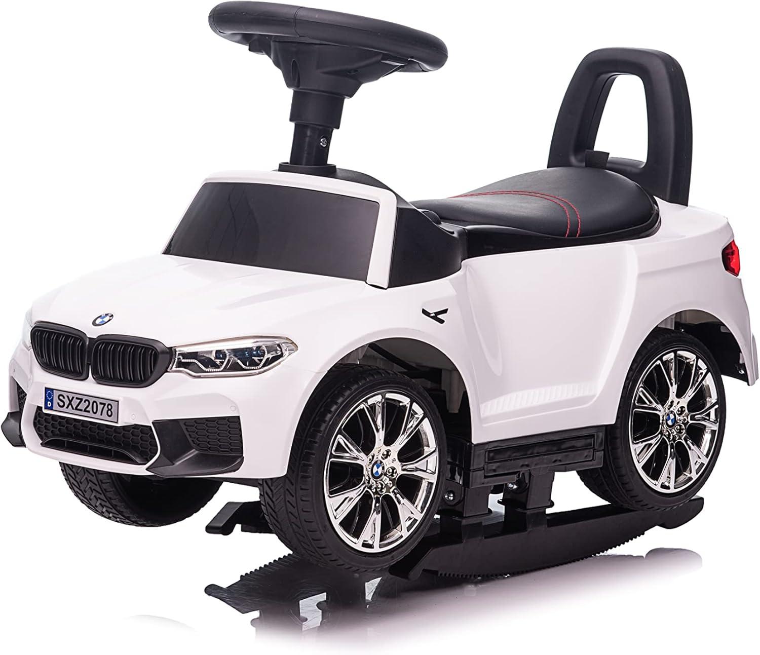 Towallmark Officially Licensed BMW Ride On Push Car for Toddlers, Push Car 4 in 1 with Horn, Adjustable Handle, Guardrails, Kids Ride on Toys Updated Large for 1-3 (White)