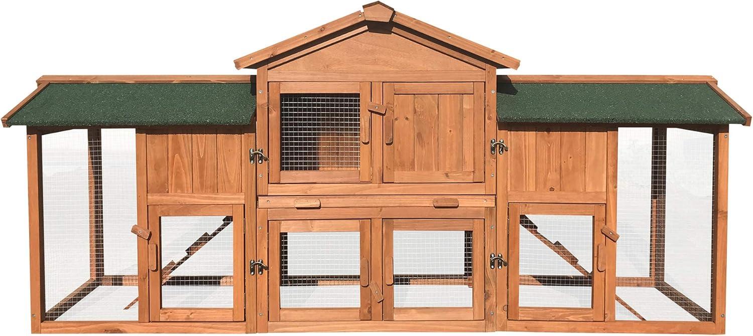 Hanover Outdoor Wooden Bird Cage with 3 Resting Bars, Ladder, Waterproof Roof and Removable Tray, 2.9 Ft. x 2.1 Ft. x 5.8 Ft.