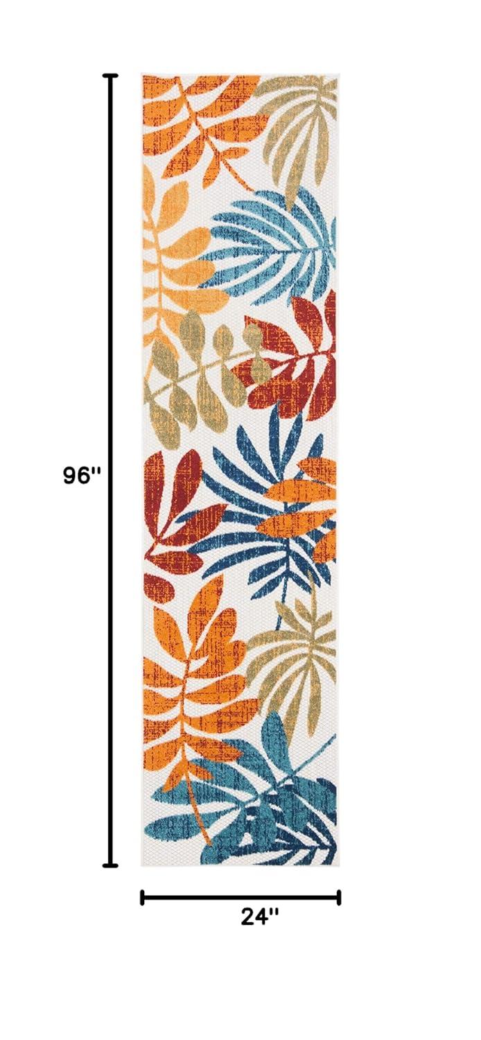 Cabana CBN814 Power Loomed Indoor/Outdoor Runner Rug - Creme/Red - 2'x8' - Safavieh.