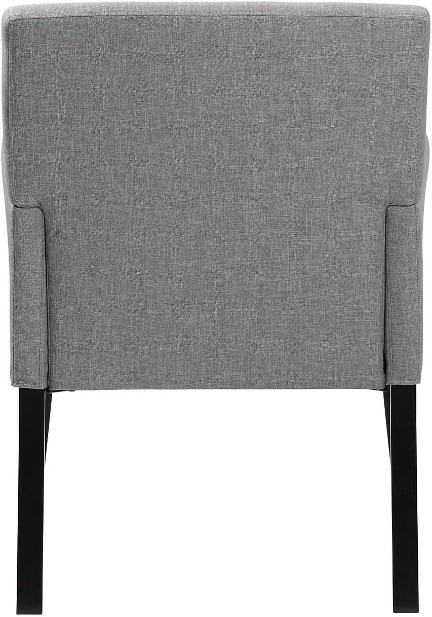 Box Arm Linen Guest Chair Gray - Boss Office Products: Ergonomic, Commercial Grade, Black Wood Legs, 275lb Capacity