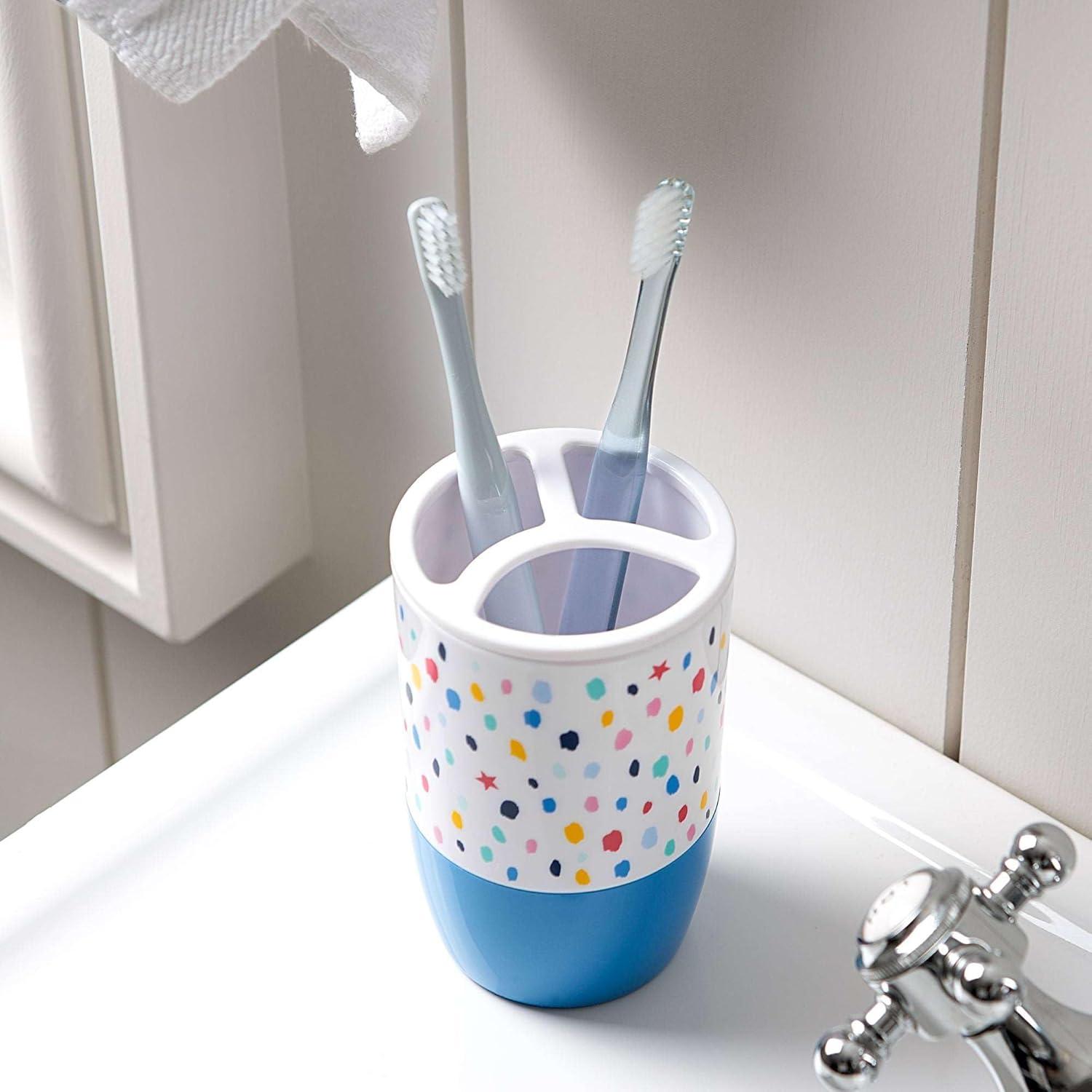 Multicolor Confetti Dot 4-Piece Plastic Bathroom Accessory Set