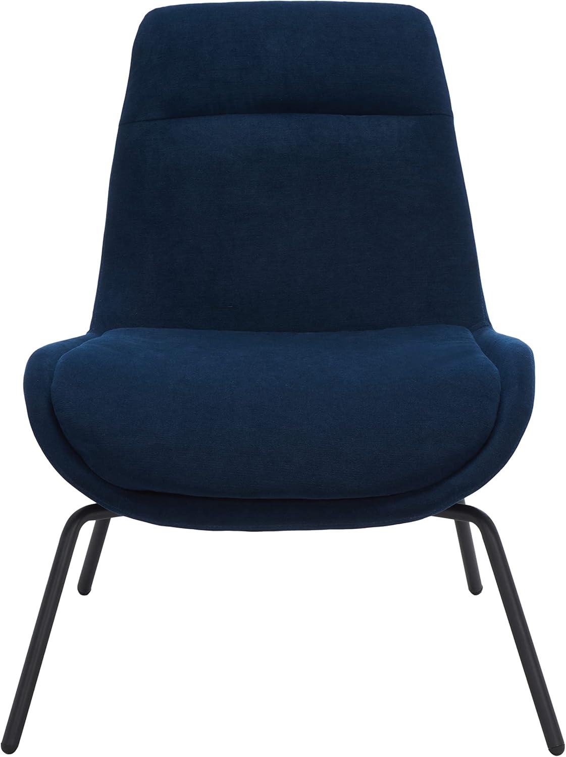 SAFAVIEH Bridger Navy/Black Upholstered Tufted Side Chairs (23.6 in. W x 27.5 in. D x 31.9 in. H)