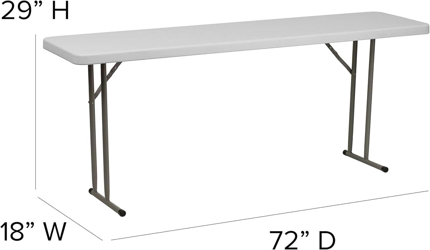 Emma and Oliver 6-Foot Rectangular White Plastic Folding Table with Locking Legs for Training or Seminars