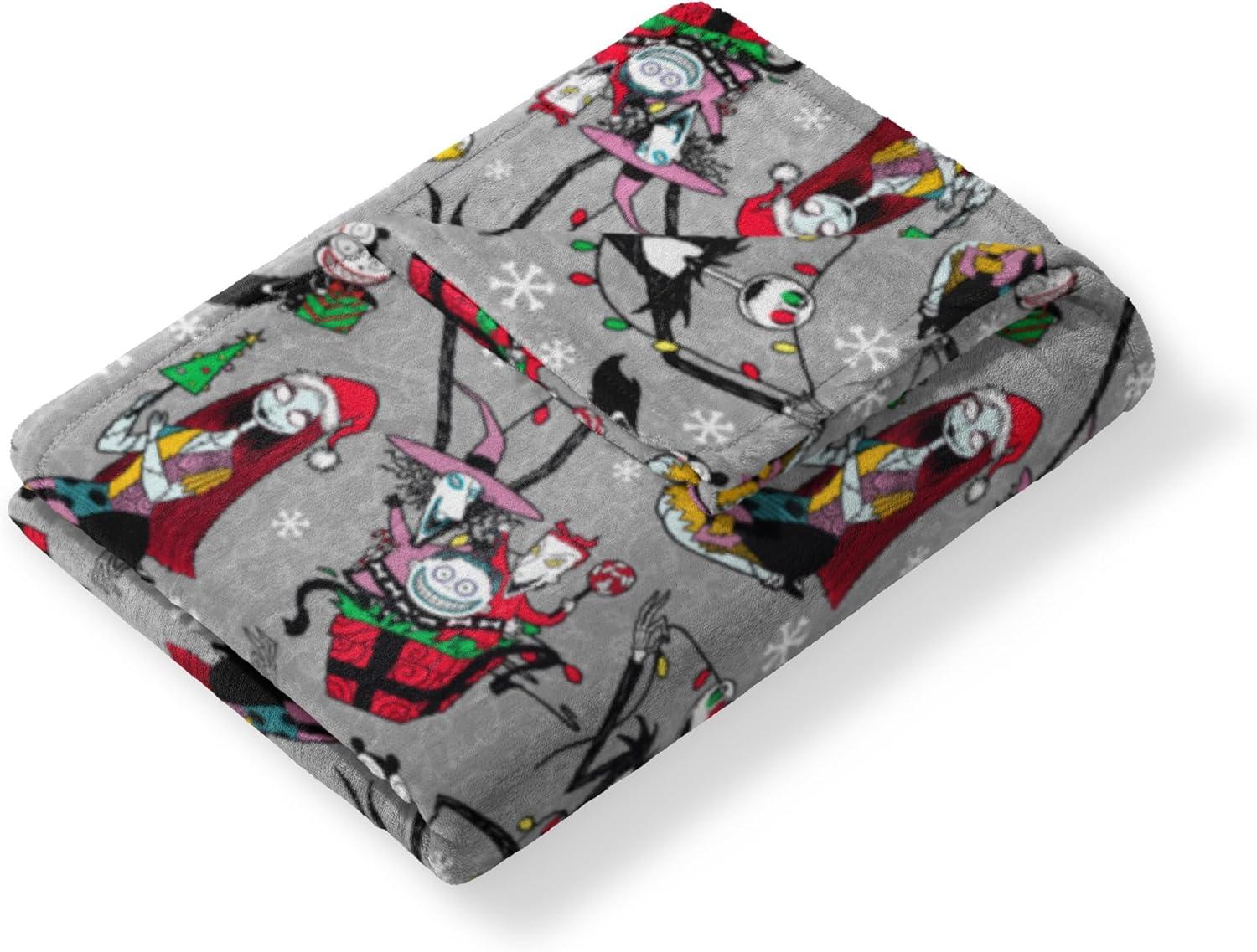 Northwest Character Hugger Pillow & Silk Touch Throw Blanket Set, 40" x 50", The Nightmare Before Christmas Freaky Festivities