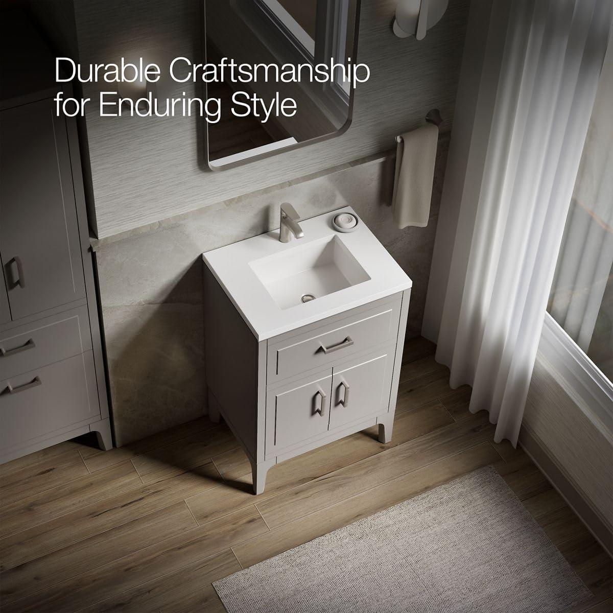 Seer 24" Freestanding Single Bathroom Vanity Cabinet with Sink and Quartz Top