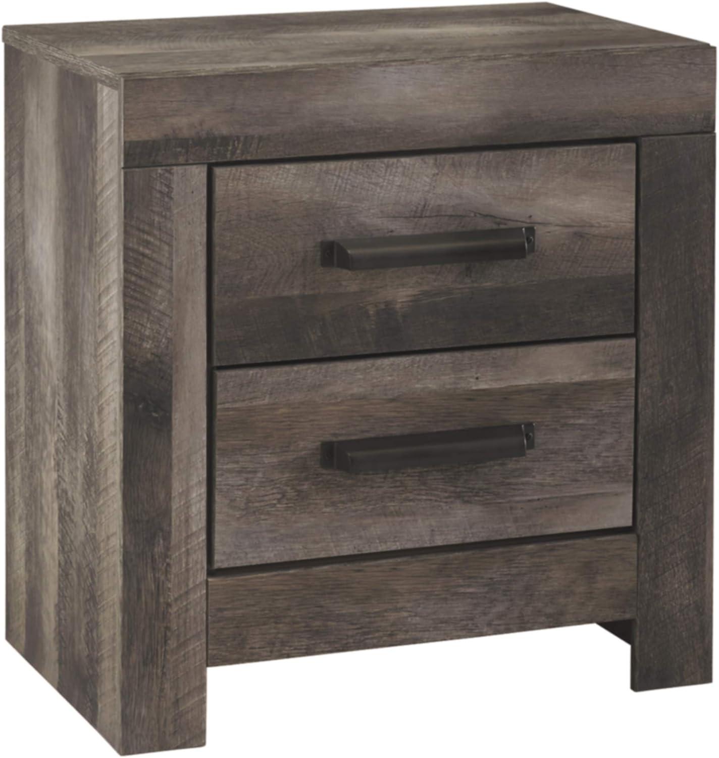 Cambeck Nightstand White - Signature Design by Ashley: Industrial Style Bedside Table with USB Ports & Storage