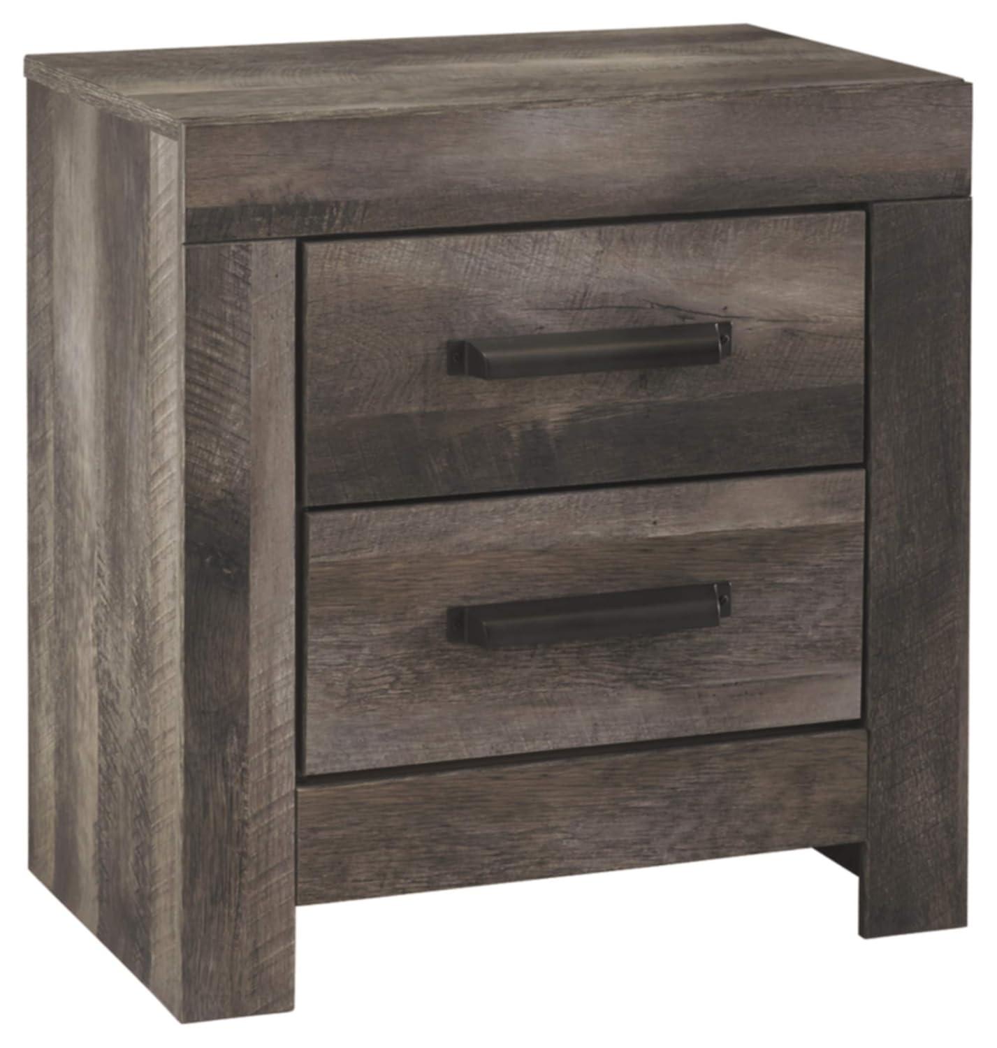 Cambeck Nightstand White - Signature Design by Ashley: Industrial Style Bedside Table with USB Ports & Storage