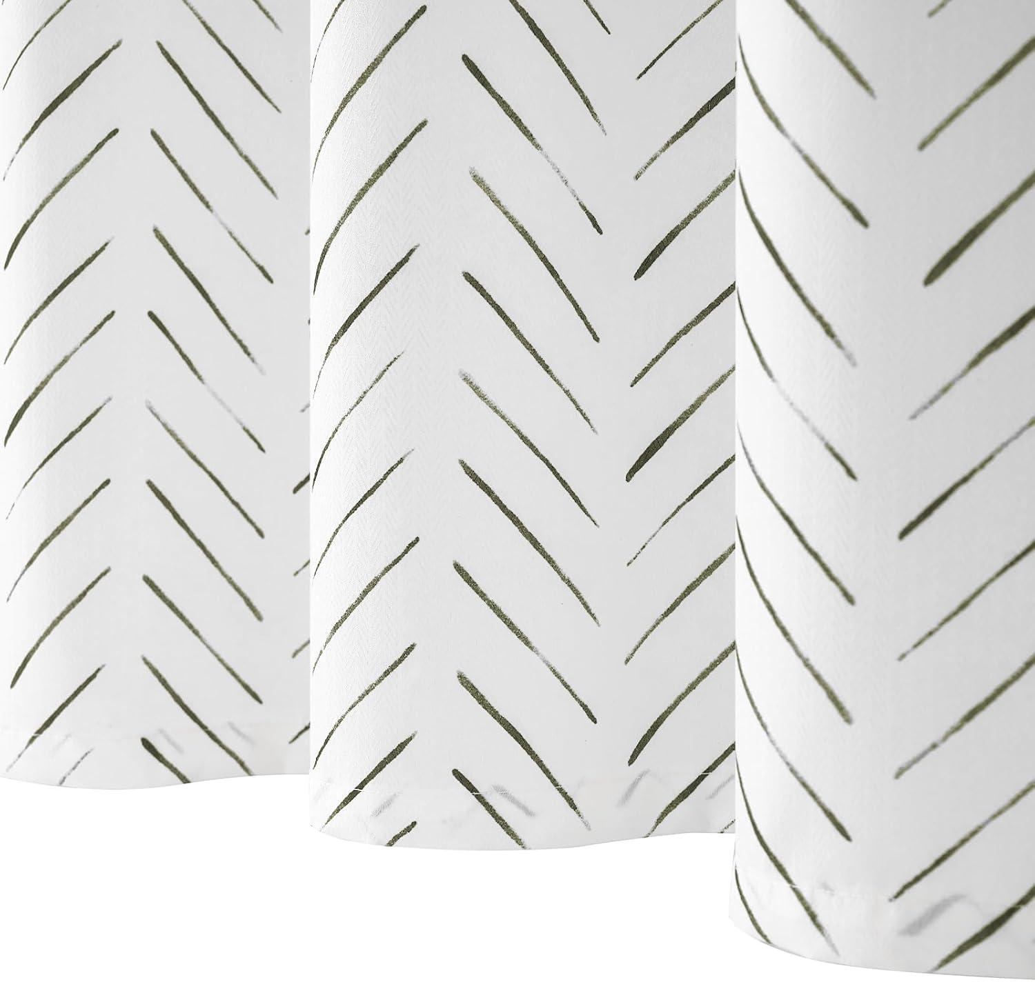George Oliver Baun Chevron Shower Curtain with Hooks Included