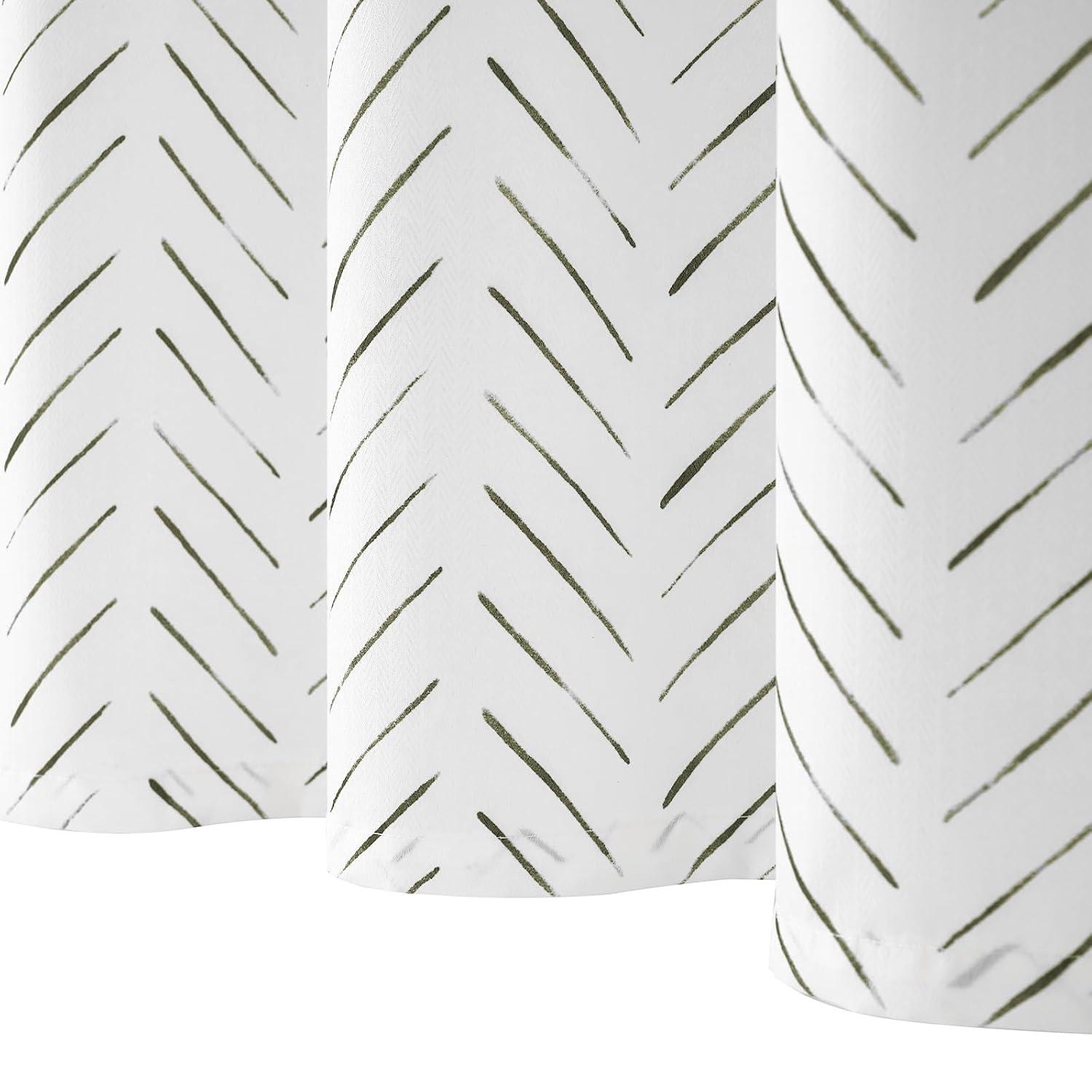 George Oliver Baun Chevron Shower Curtain with Hooks Included