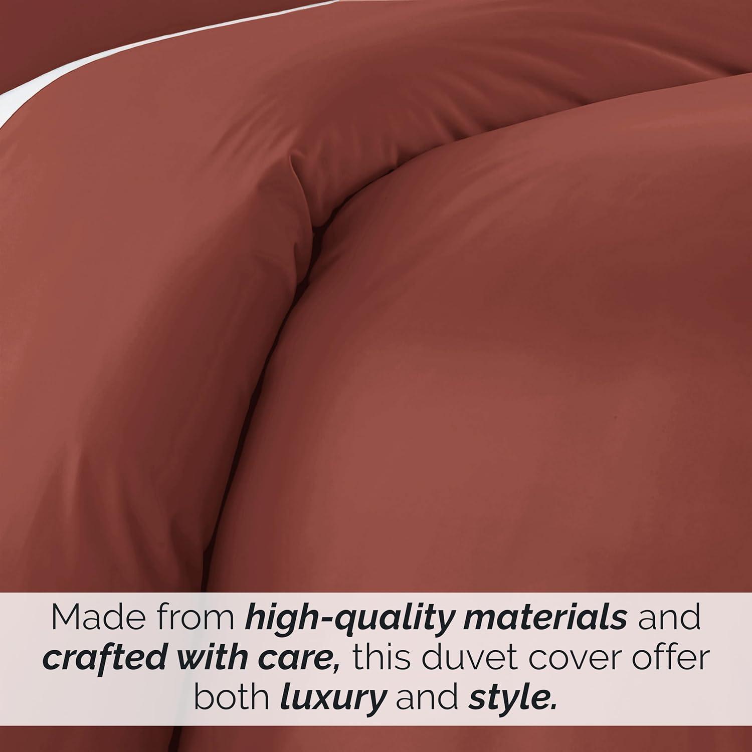Southshore Fine Living, Inc. Oversized Queen Duvet Cover Set – Easy-Care Queen/Full Size Duvet Cover with 2 Pillow Shams, Lightweight, Queen Size Comforter Cover, Fade and Stain Resistant, Marsala