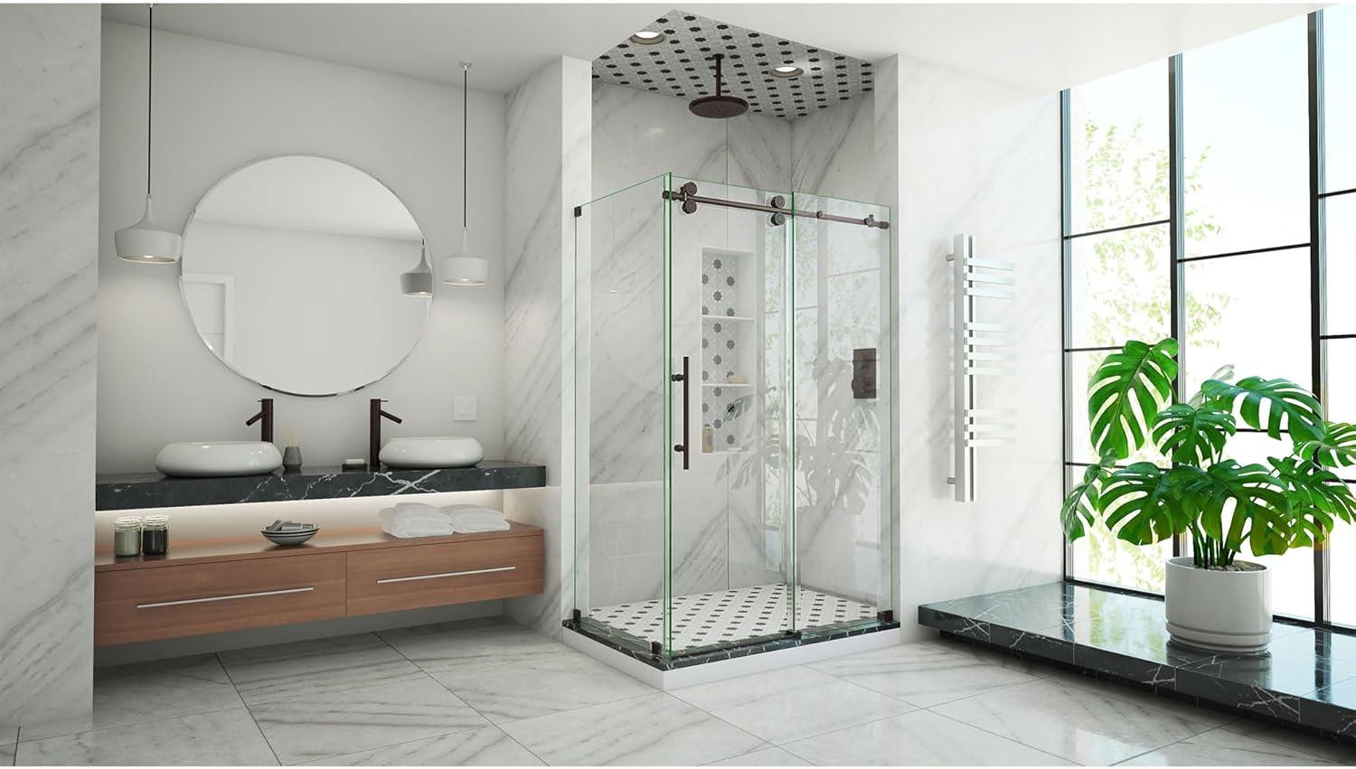 Enigma-XO 48.38" W x 32.5" D 76" H Frameless Rectangle Shower Enclosure