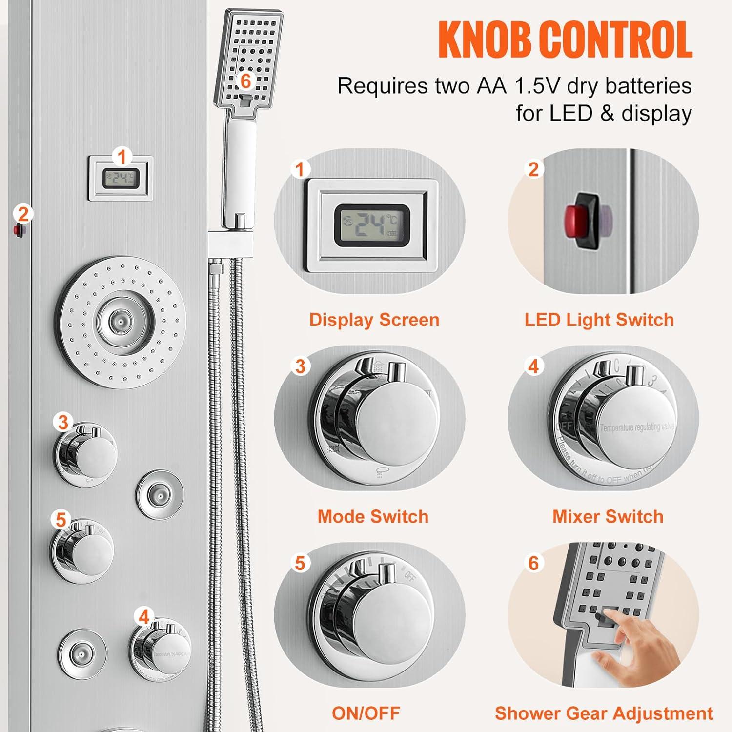 52'' Shower Panel with Handheld Shower Head