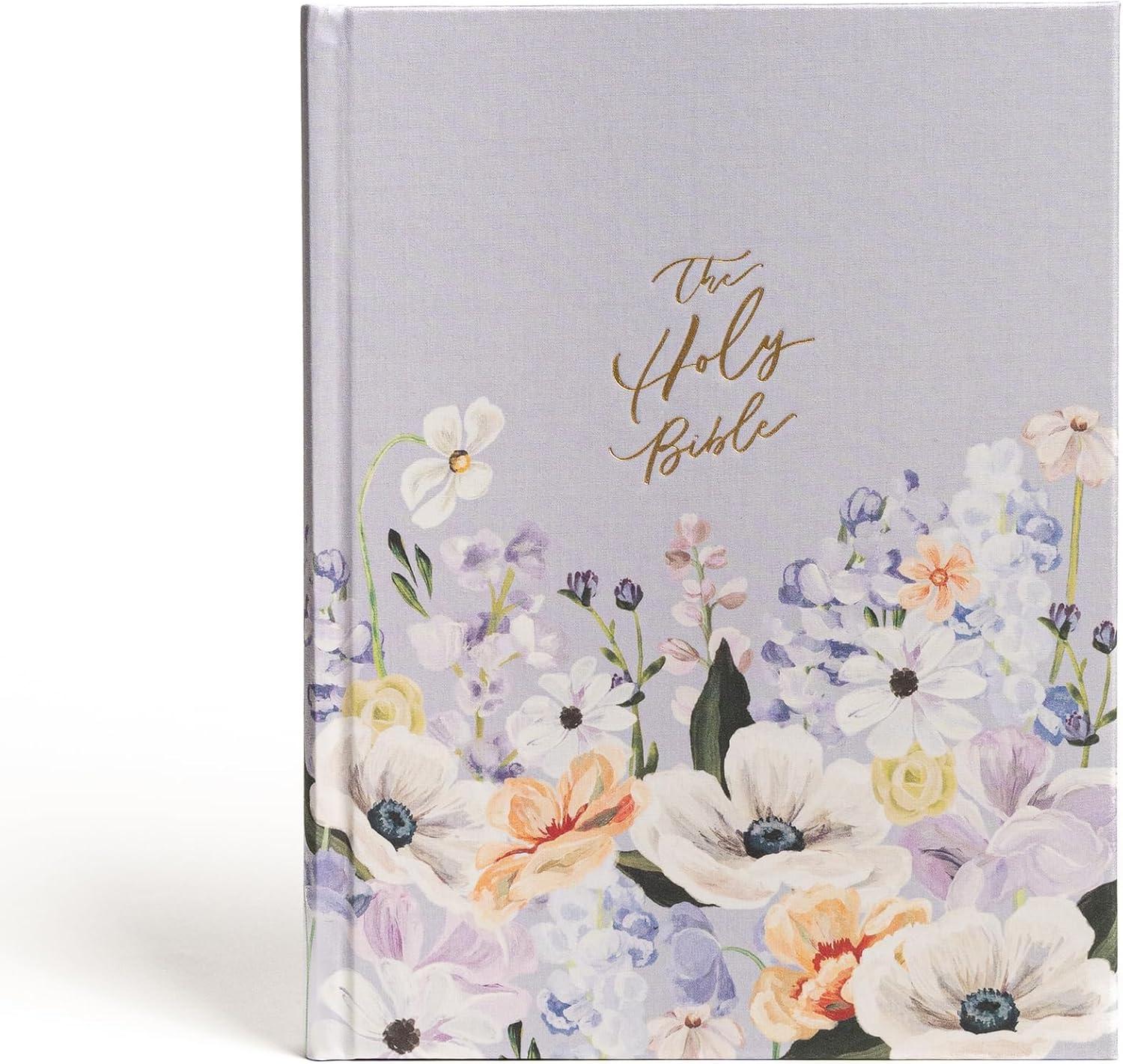 CSB Notetaking Bible, Large Print Hosanna Revival Edition, Lavender/Peach Cloth Over Board - by  Csb Bibles by Holman (Hardcover)