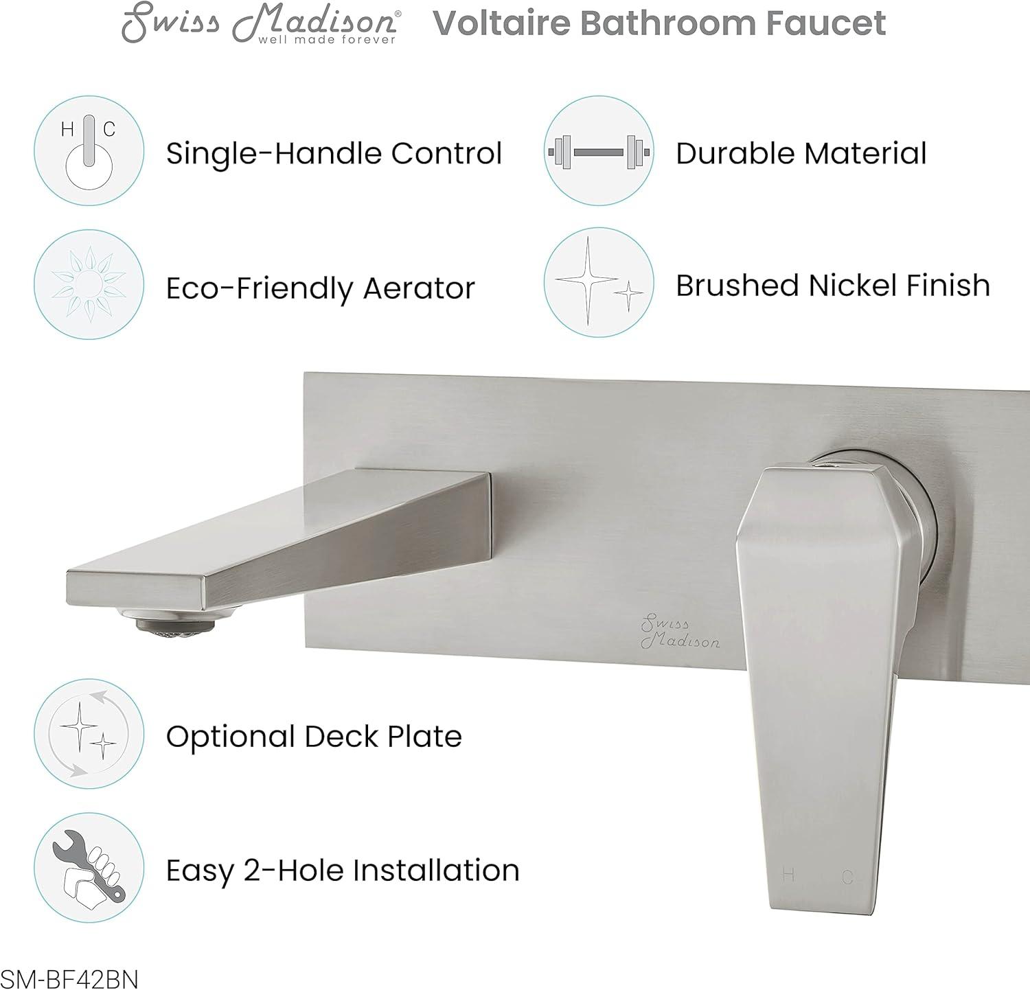 Voltaire Single-Handle, Wall-Mount, Bathroom Faucet