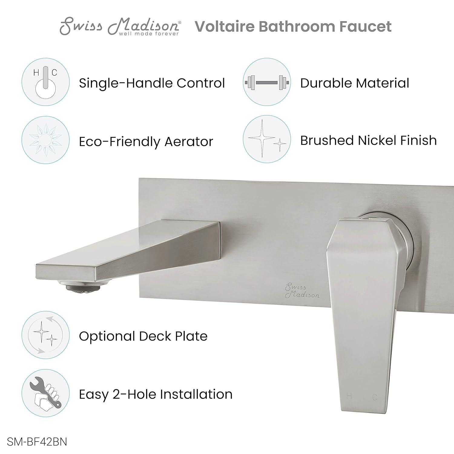Voltaire Single-Handle, Wall-Mount, Bathroom Faucet