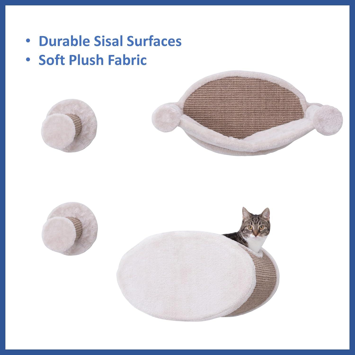 TRIXIE TRIXIE Wall Mounted Cat Lounge Set, Hammock and Condo with Two Steps, Cat Furniture, Scratching Post
