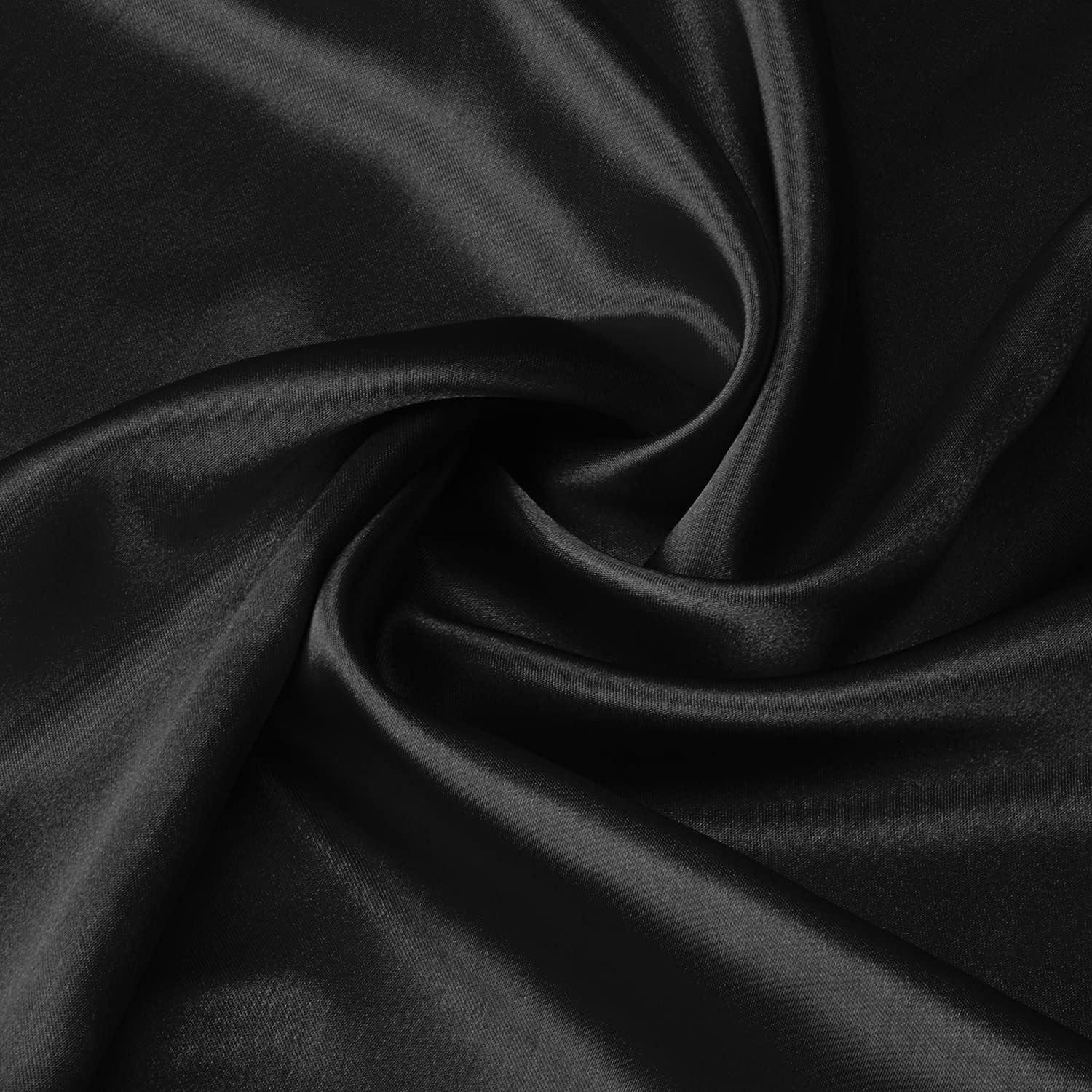 Lirex 2-Pack Microfiber Silk Pillowcase, King Size, Satin Soft, Envelope Closure, Black, Adult