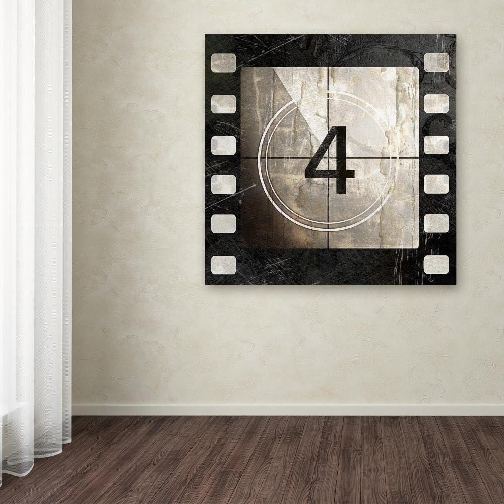 Vintage Filmstrip Countdown Wrapped Canvas Wall Art