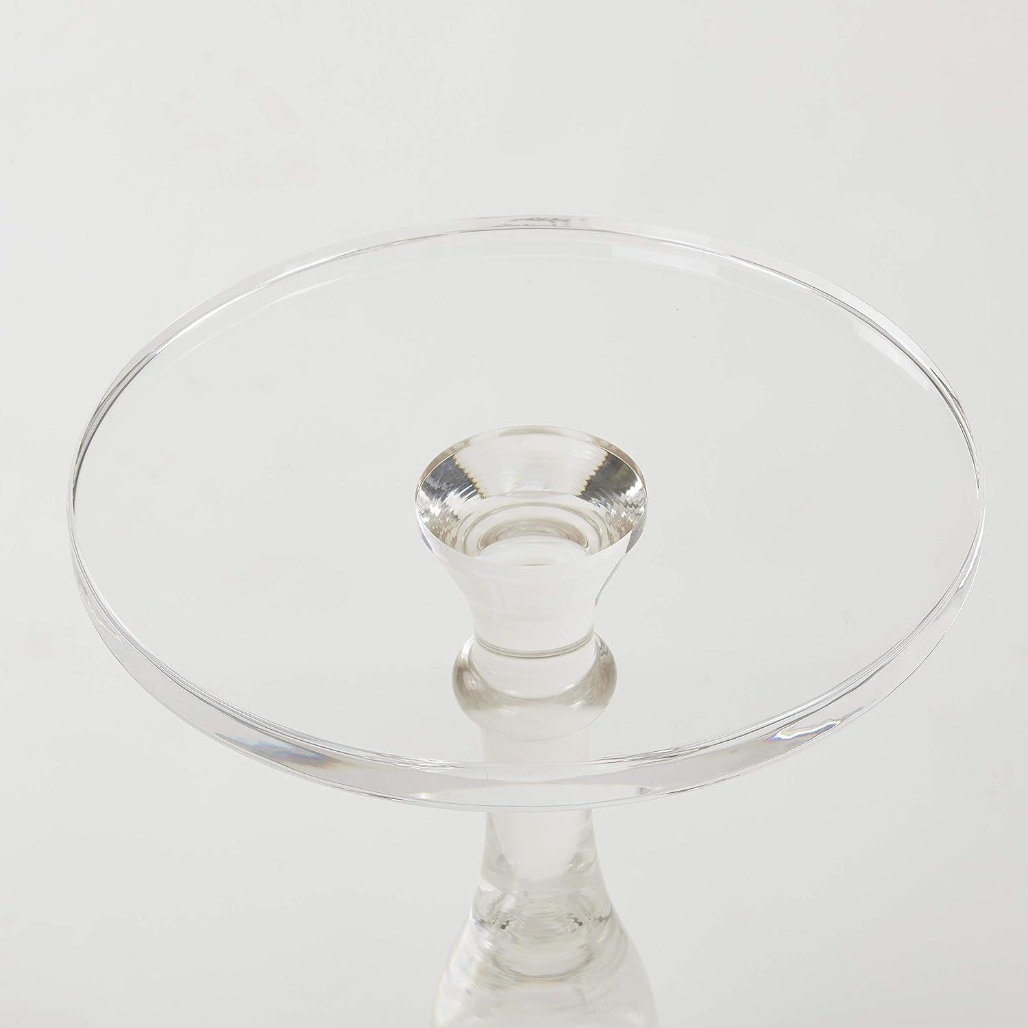 Clear Acrylic Round End Table with Solid Post