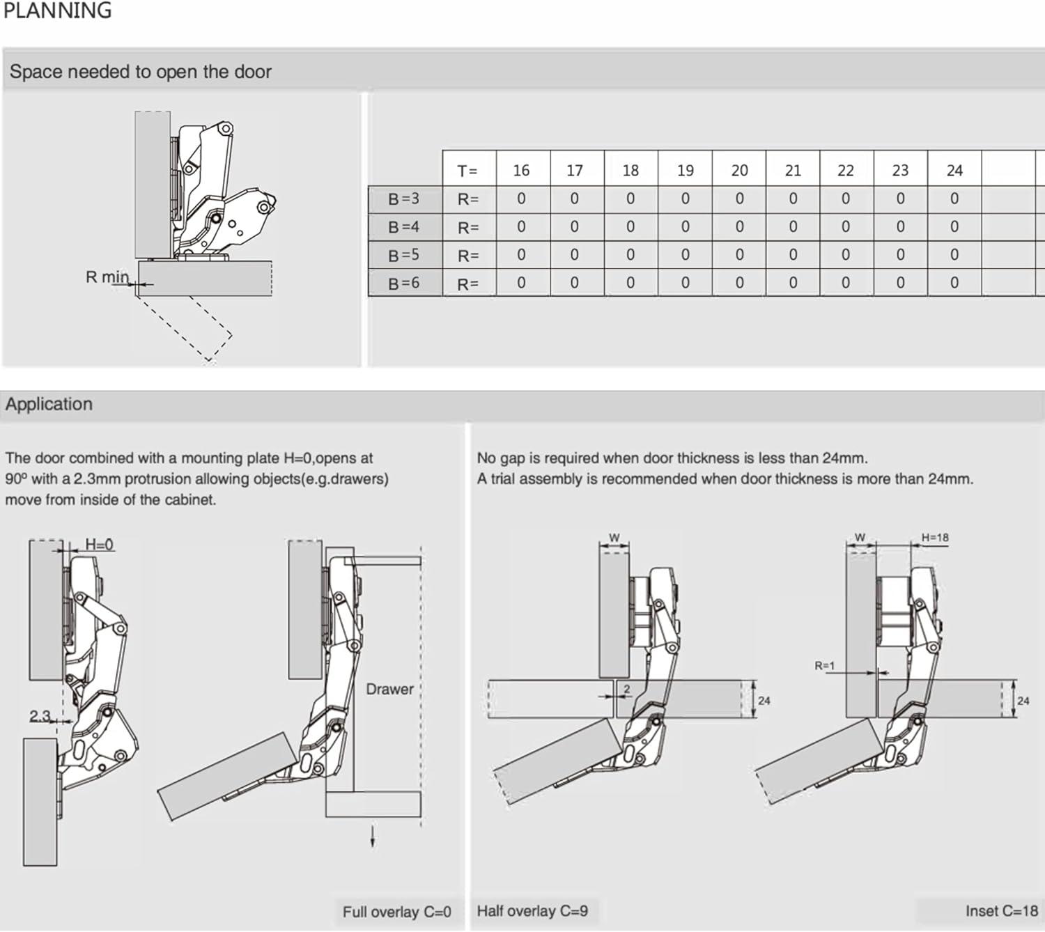 DTC Bi-Fold Corner, Lazy Susan Self Closing 135-Degree Kitchen Cabinet Door Hinge, Nickel Plated