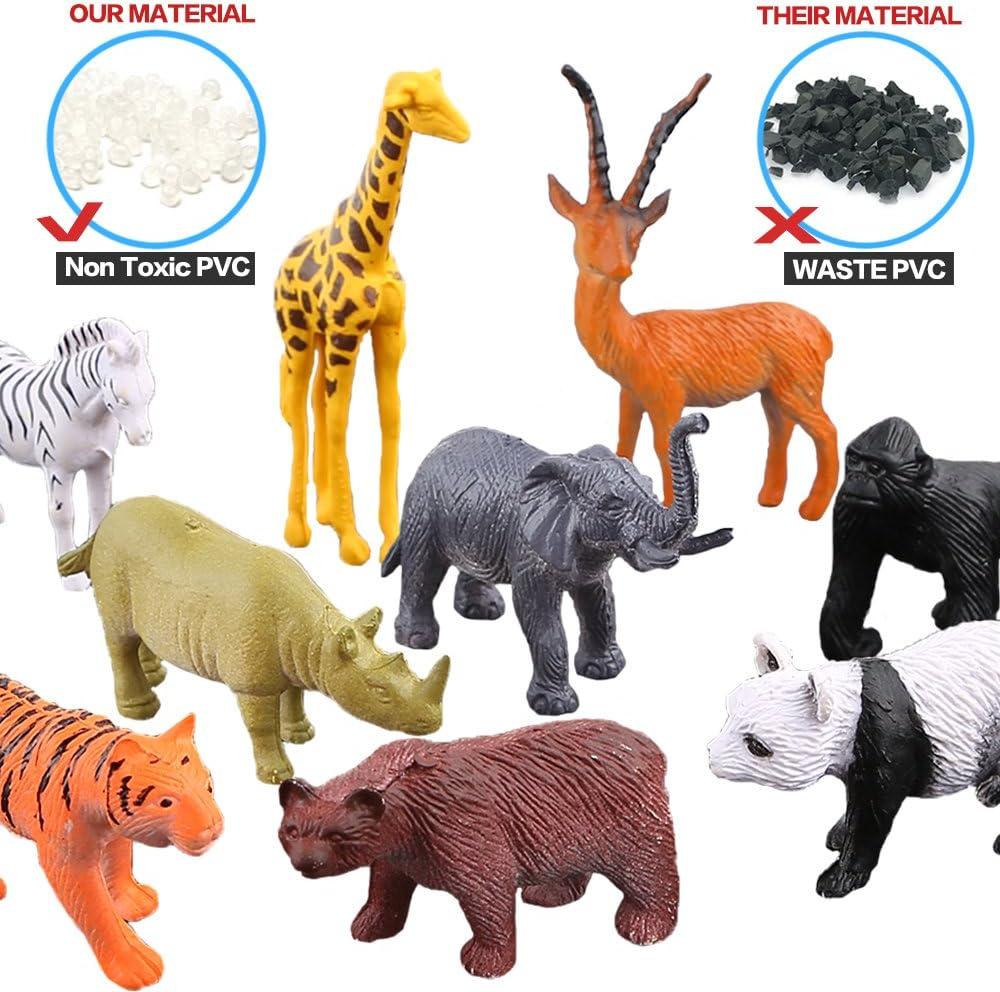 54-Piece Mini Jungle Animal Figures Set with Gift Box