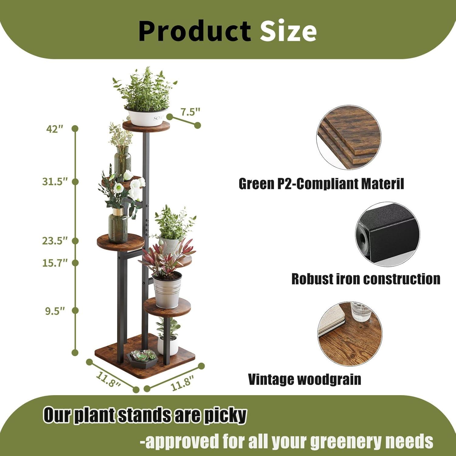 Round 5-Tier Plant Stand Indoor