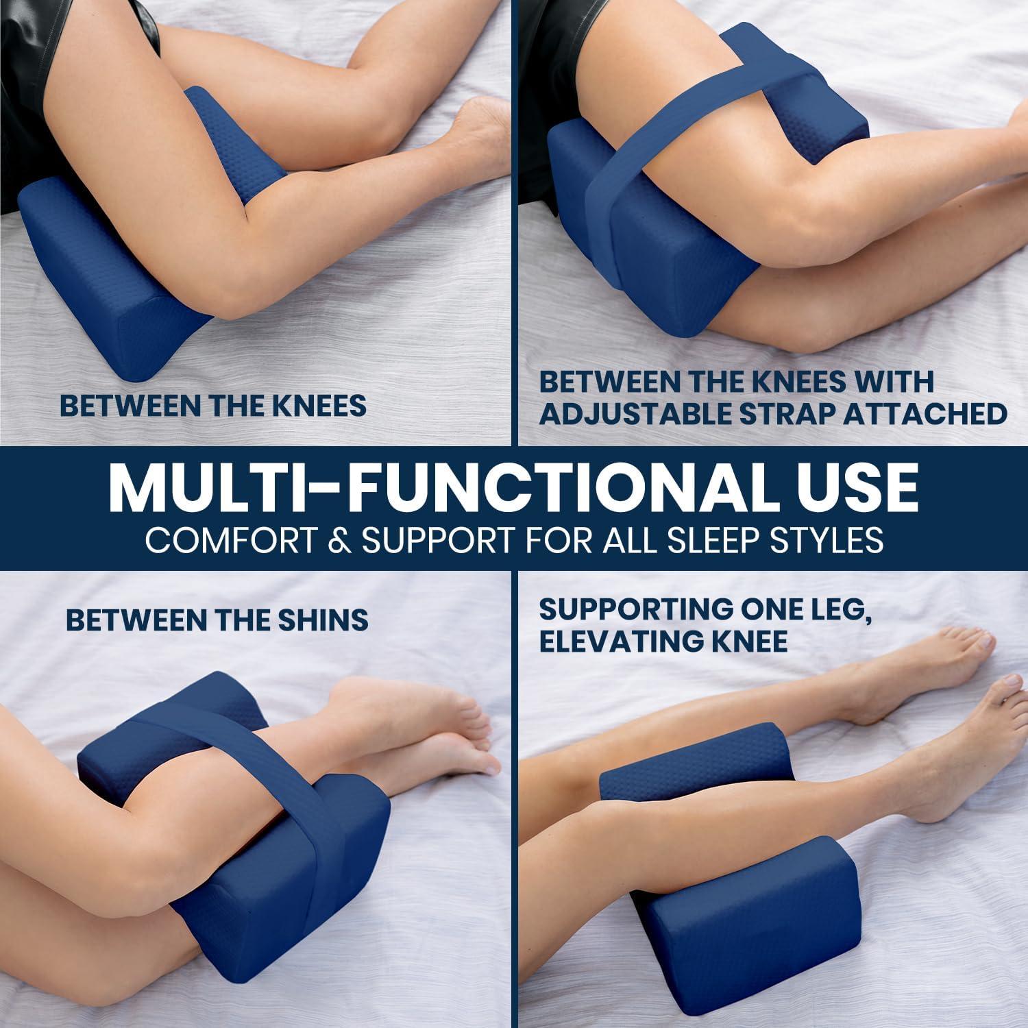 Everlasting Comfort Office Foot Rest Under Desk Ergonomic Memory Foam Foot Pillow, Navy Blue