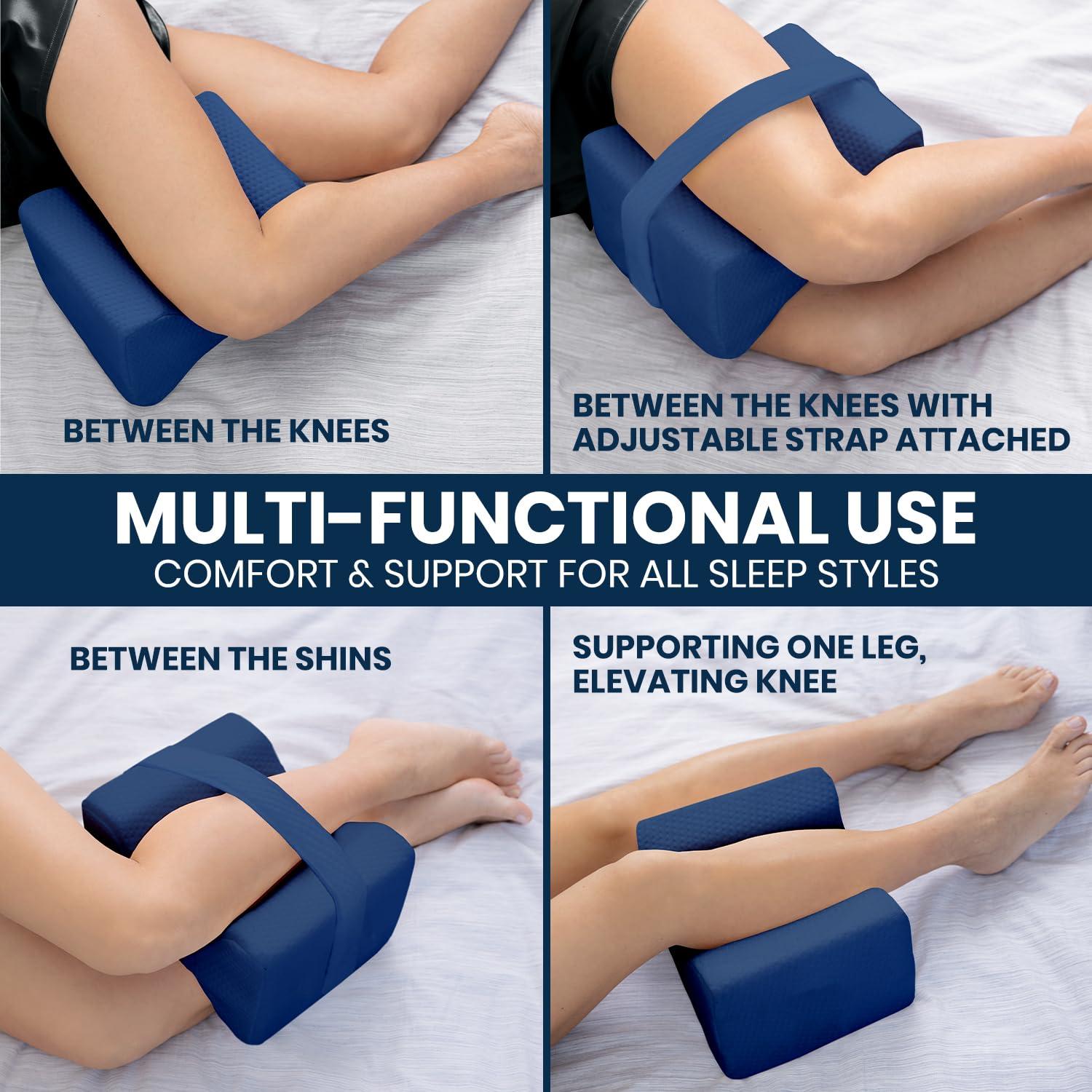 Everlasting Comfort Office Foot Rest Under Desk Ergonomic Memory Foam Foot Pillow, Navy Blue