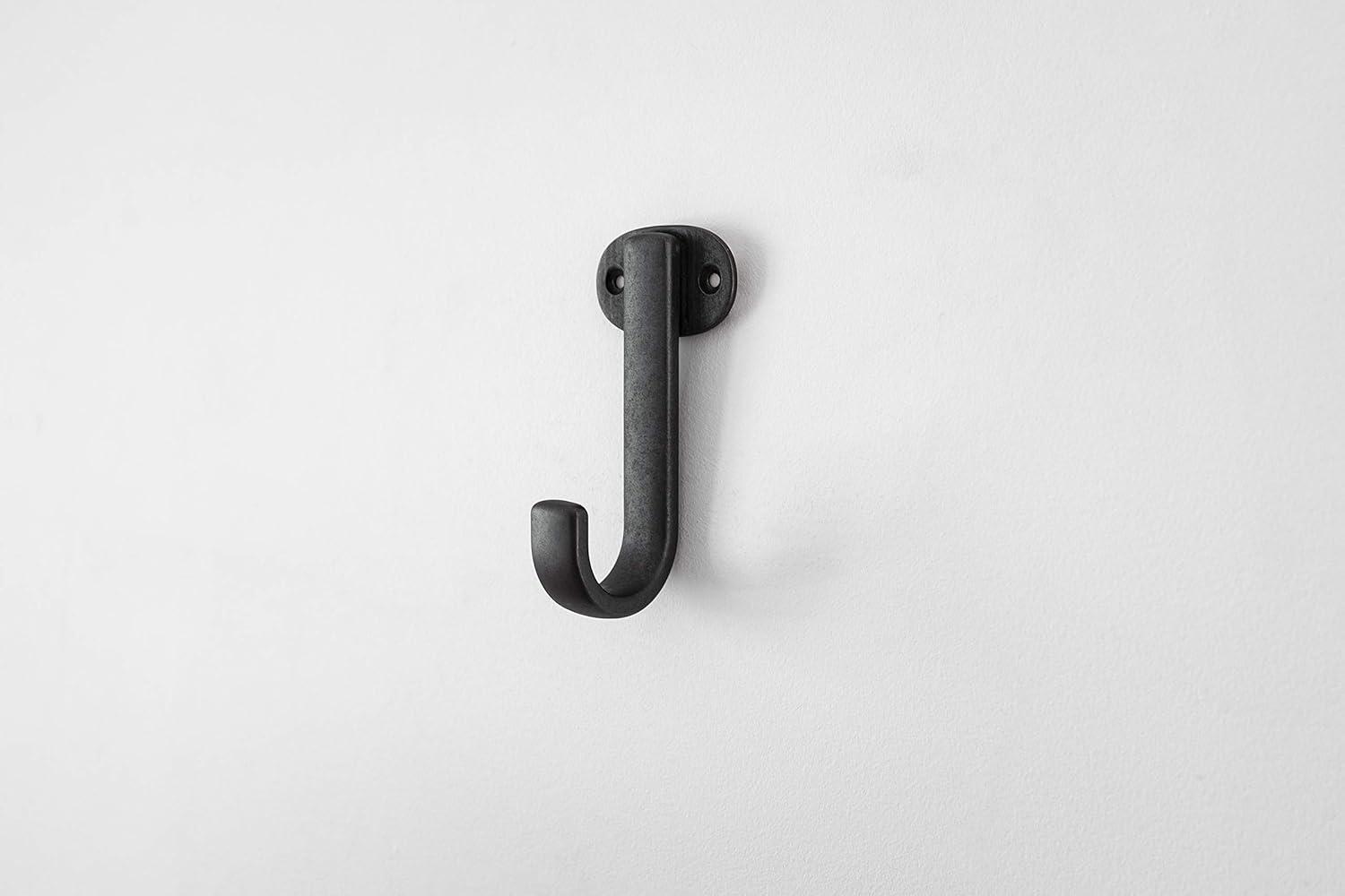 Black Iron Contemporary Wall Hook 4-3/4 Inch