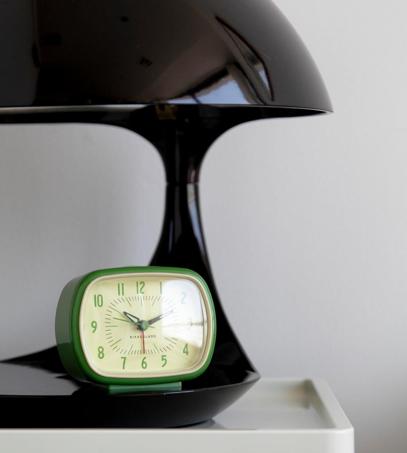 Green Retro Plastic Alarm Clock with Glow Hands