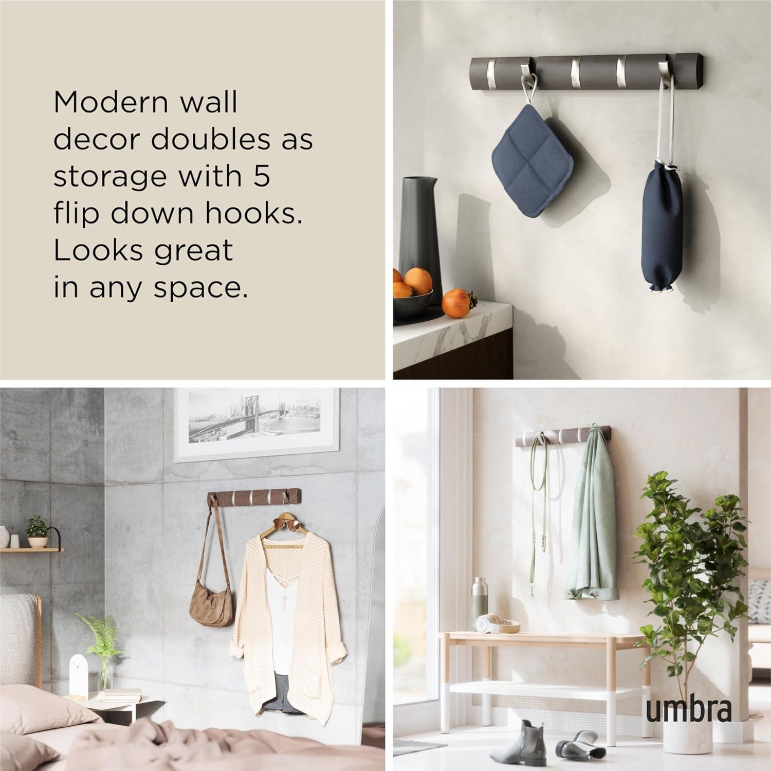 Flip 5 - Hook Solid Wood Coat Rack