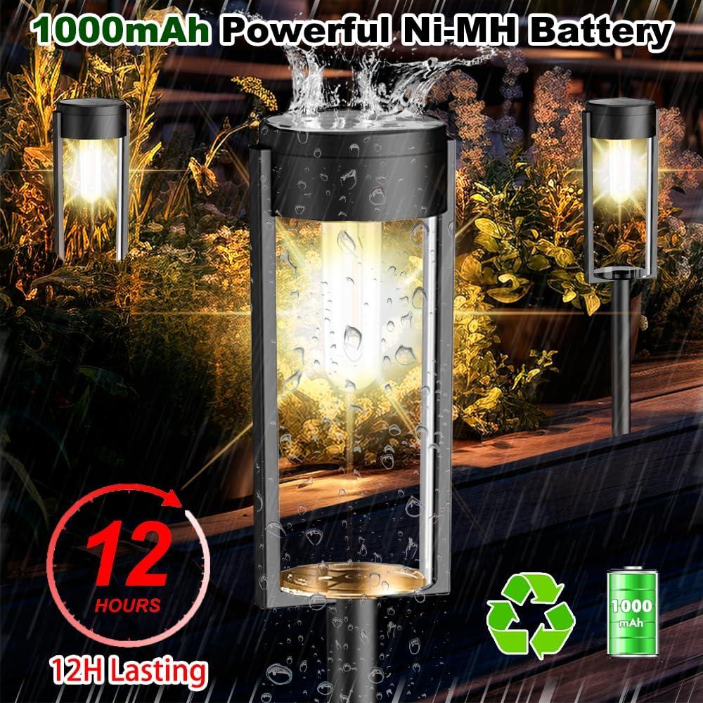 BITPOTT Solar Garden Lighting 8Pack Edison Bulbs Solar Powered Outdoor Pathway Light for Driveway