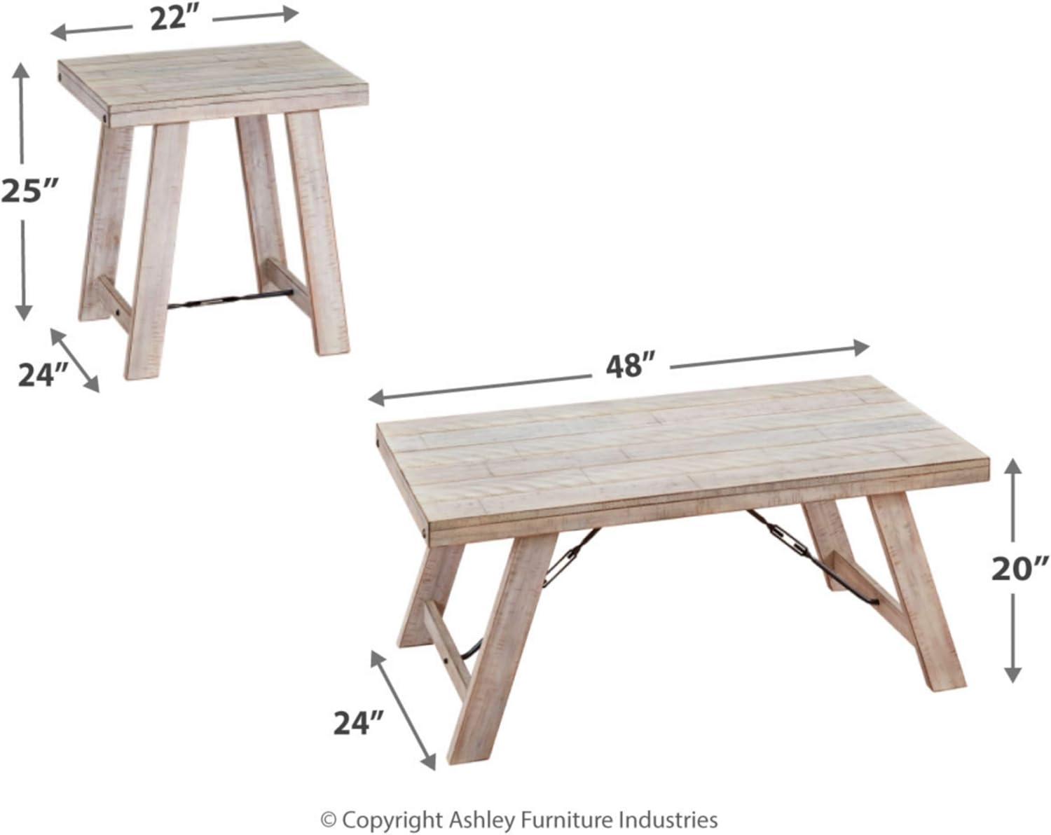 3pc Carynhurst Coffee and End Table Set White - Signature Design by Ashley