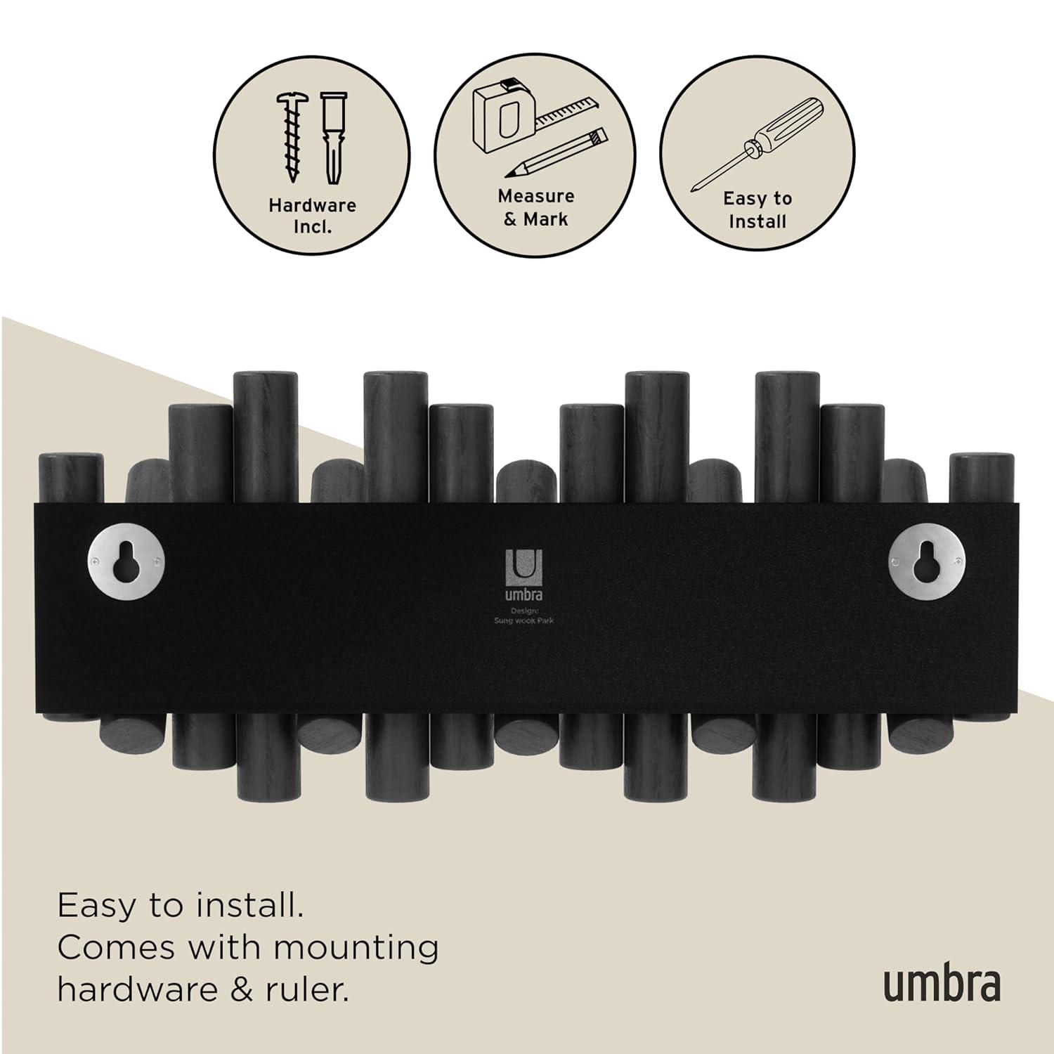 5 - Hook Solid Wood Coat Rack