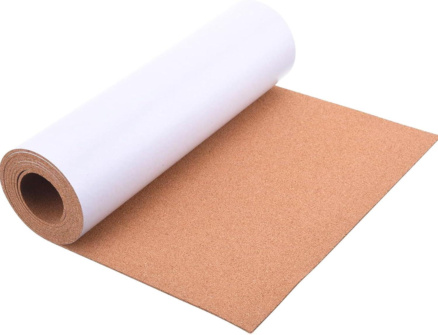 Self-Adhesive Cork Board Roll, 1/8" Thick Cork Boards for Walls, 20"x16" Cork Board Roll for Office, Home, School(3mm,40 * 50cm)