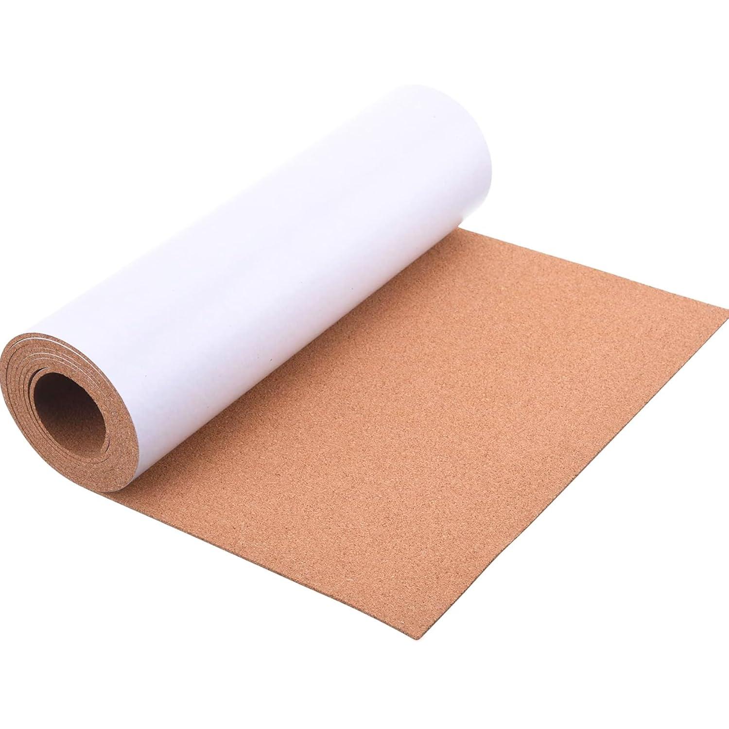 Self-Adhesive Cork Board Roll, 1/8" Thick Cork Boards for Walls, 20"x16" Cork Board Roll for Office, Home, School(3mm,40 * 50cm)