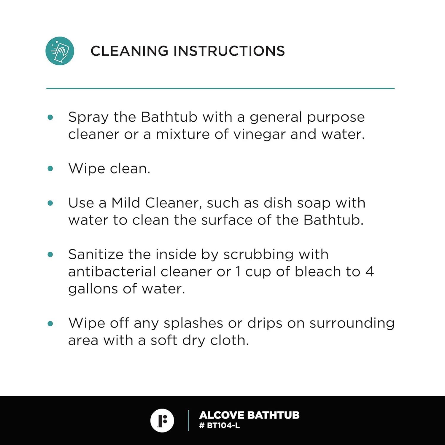 Fine Fixtures Acrylic Fiberglass Drop-In Bathtub - Alcove Soaking Bath Tub with Integral Apron Front & Left Hand Drain, 60"x30" Glossy White - Durable, Modern Soaking Tub for Relaxation & Comfort