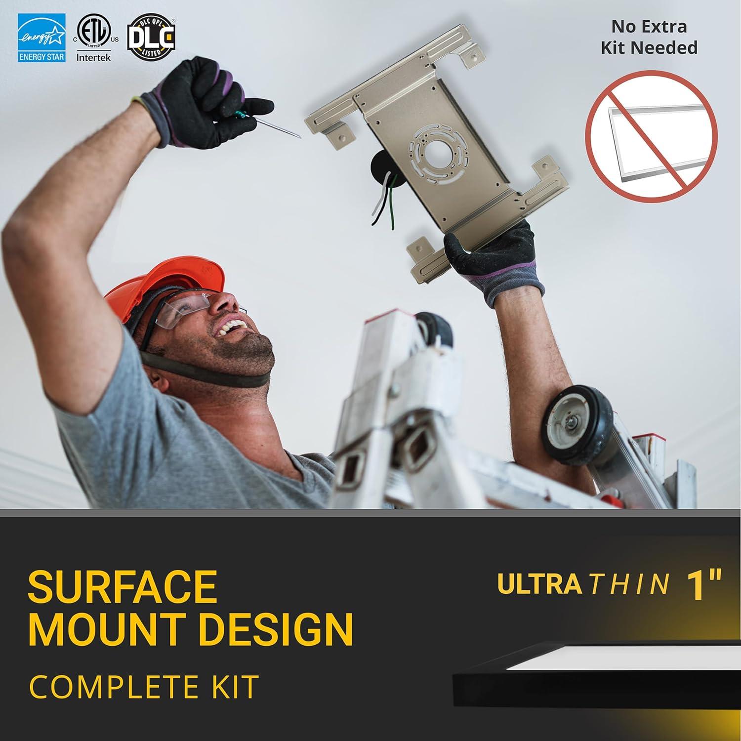 NUWATT NUWATT 4 Pack 1x4 LED Drop Ceiling Flat Panel Troffer Light, Wattage & Color Selectable 40W/30W/20W, CCT 3000K/3500K/4000K/5000K/6500K, 4400LM, 0-10V Dimmable Backlit Fixture, 120V-277V, ETL Listed