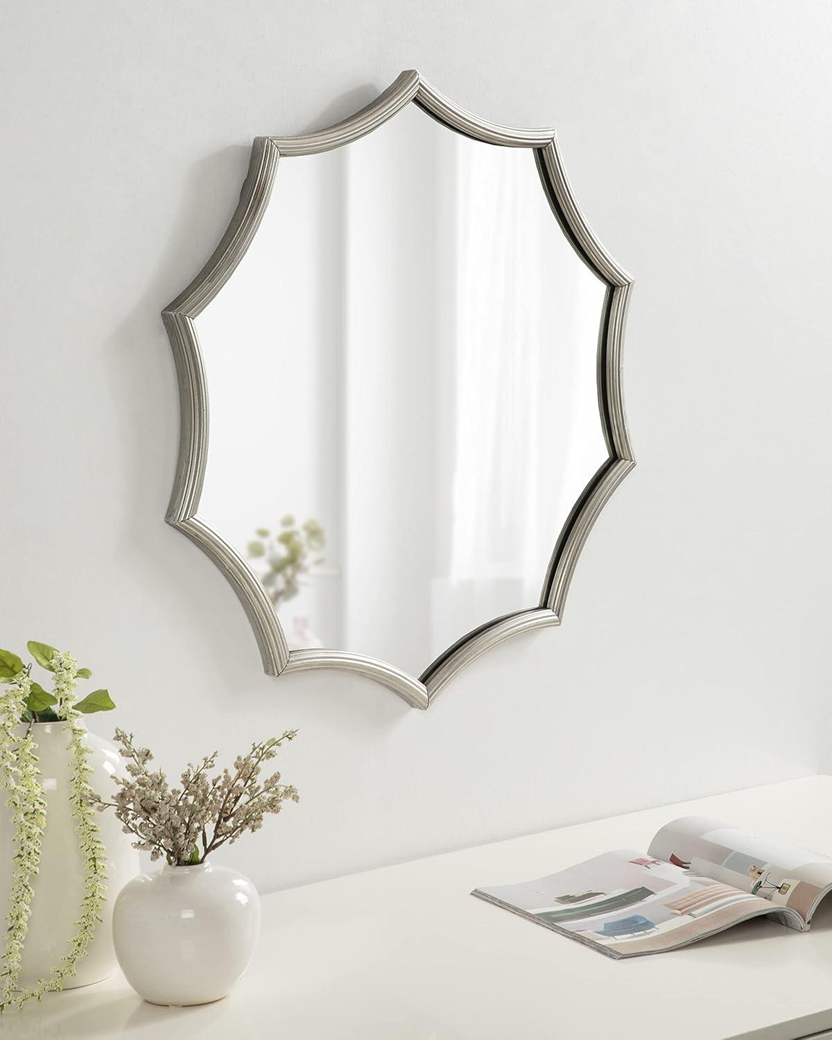 Lalina Scalloped Round Framed Accent Mirror - Kate & Laurel All Things Decor