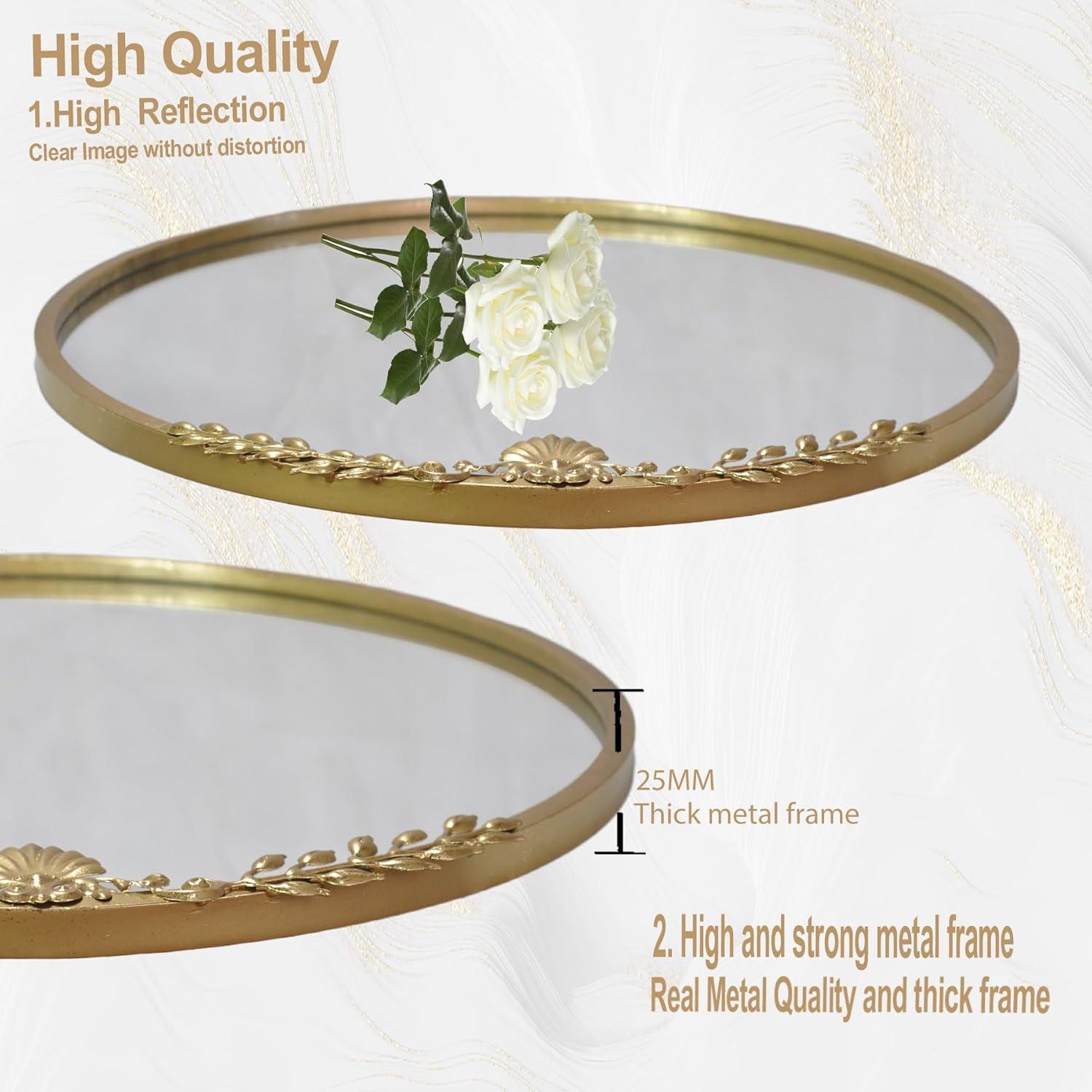 Beautiful Round Ornate Gold Frame Mirror 24" by Drew Barrymore