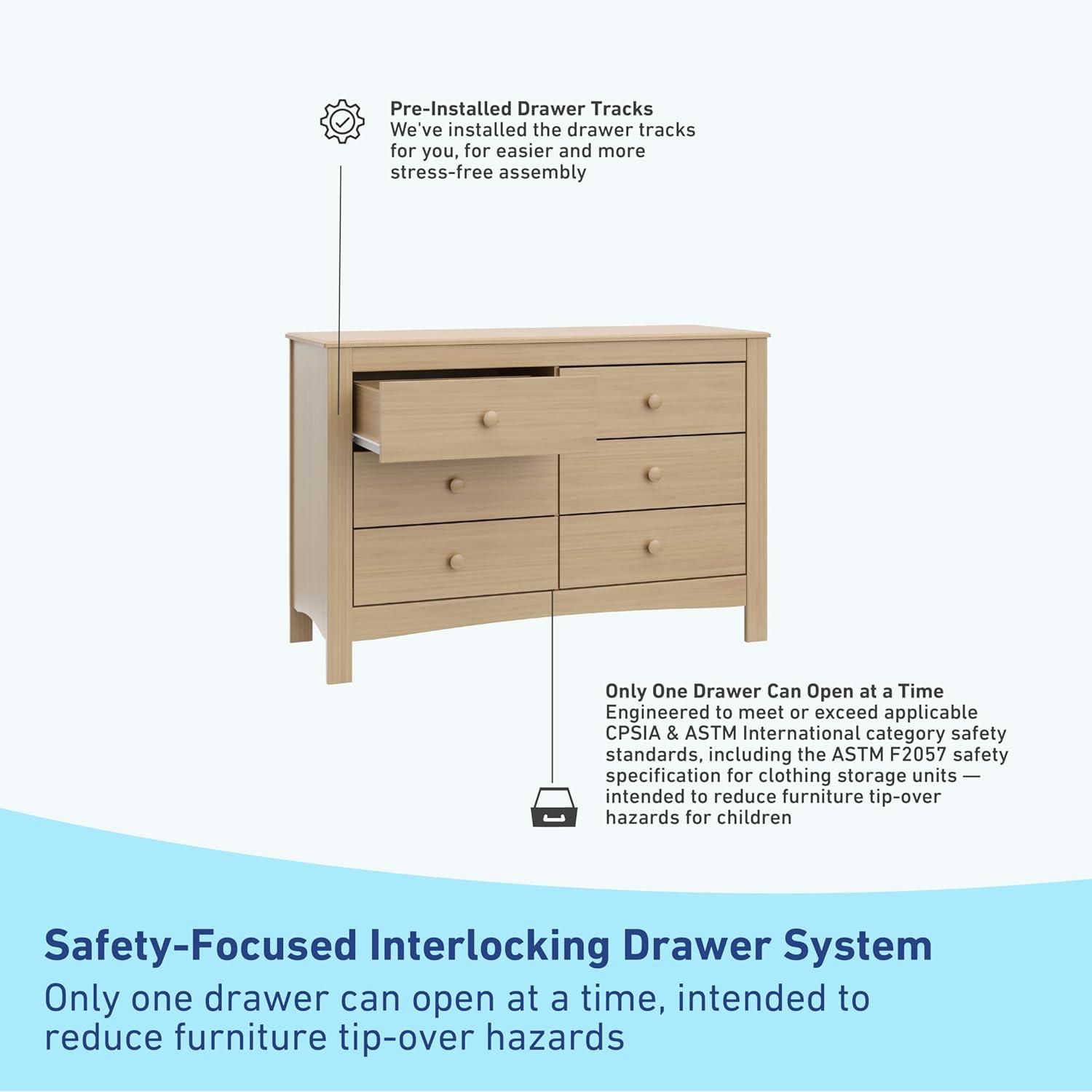 Graco Noah 6 Drawer Dresser with Interlocking Drawers