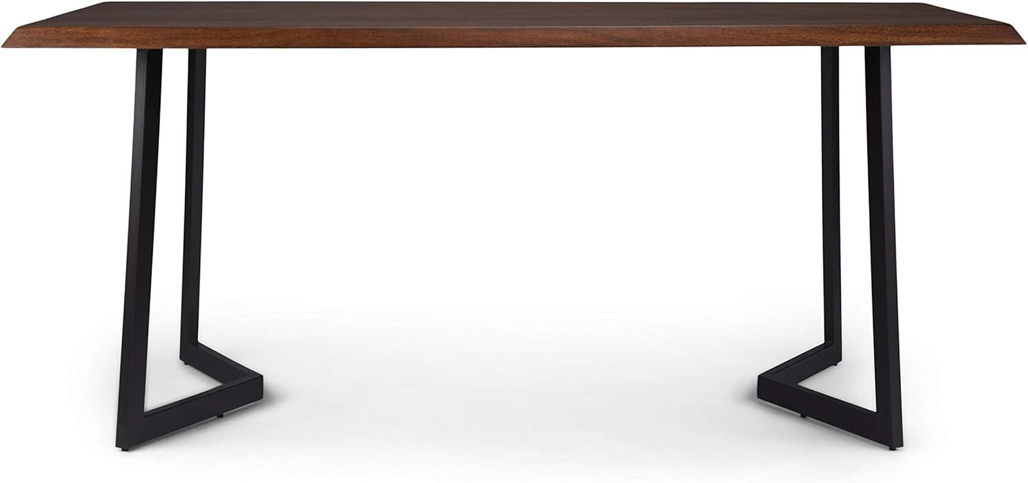 Watkins 72" Dark Brown Mango Wood Industrial Dining Table