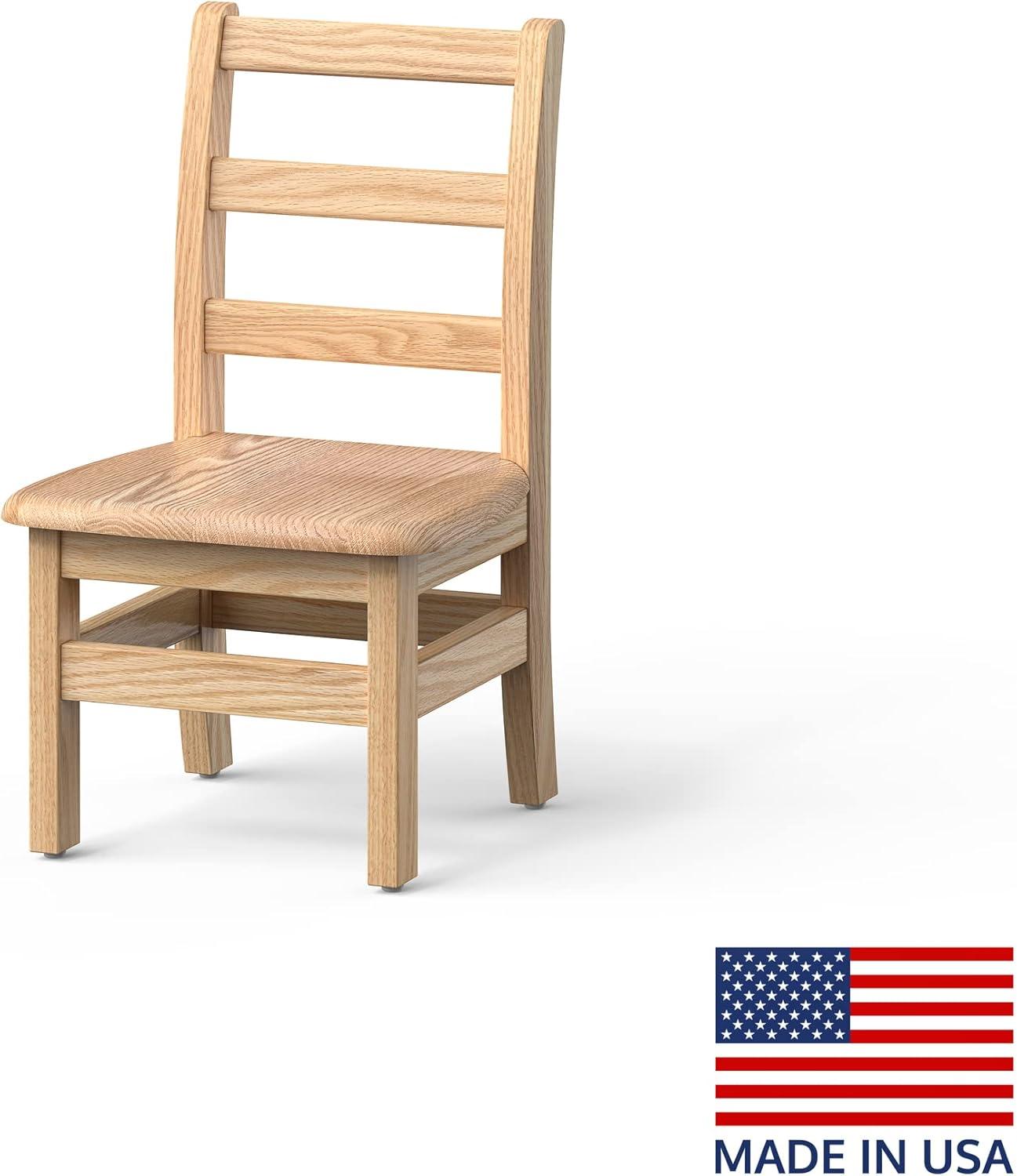 Foundations Little Scholars Sillas Escolares de Madera para Niños Roble Rojo Completamente Ensambladas, Fabricadas en EE. UU., 14", Paquete de 2