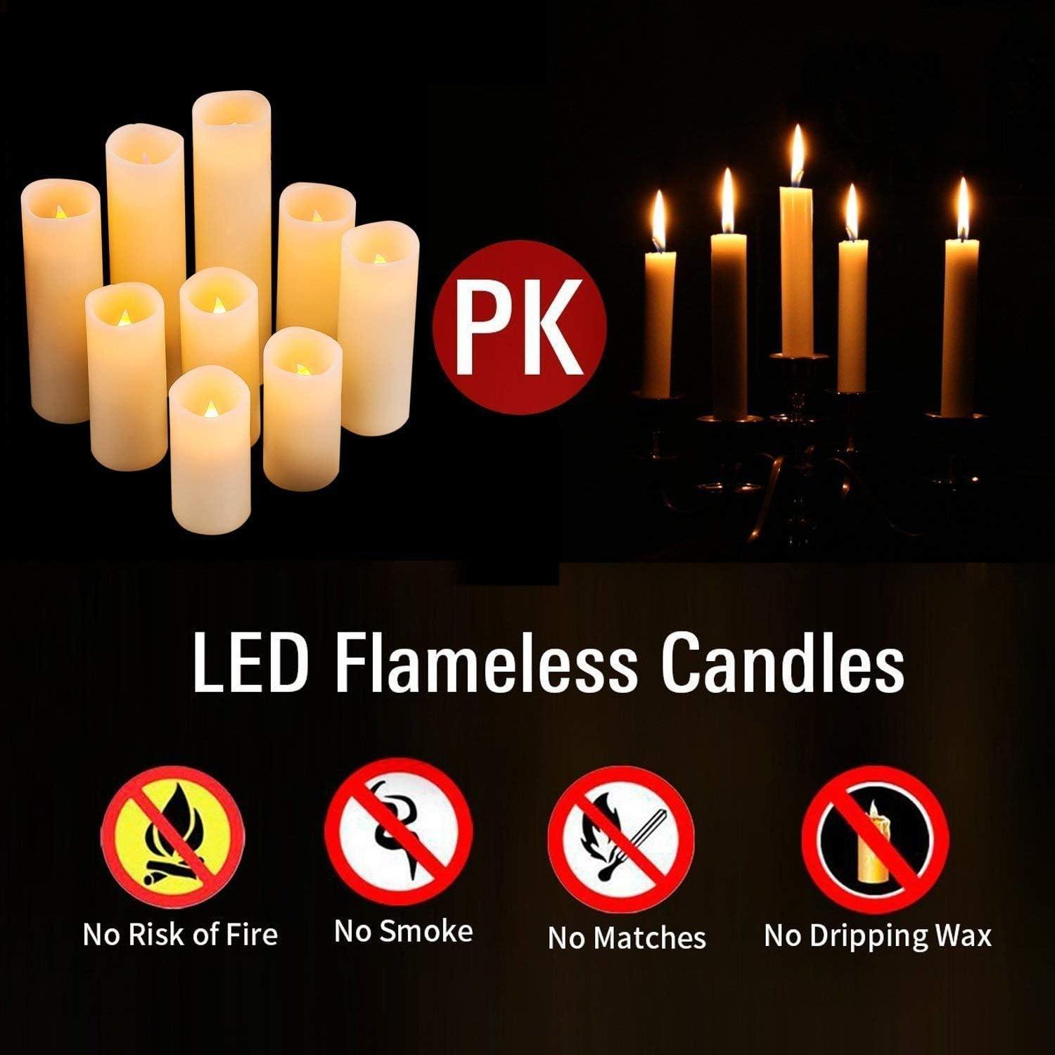 Ivory LED Flameless Scented Pillar Candle Set with Remote