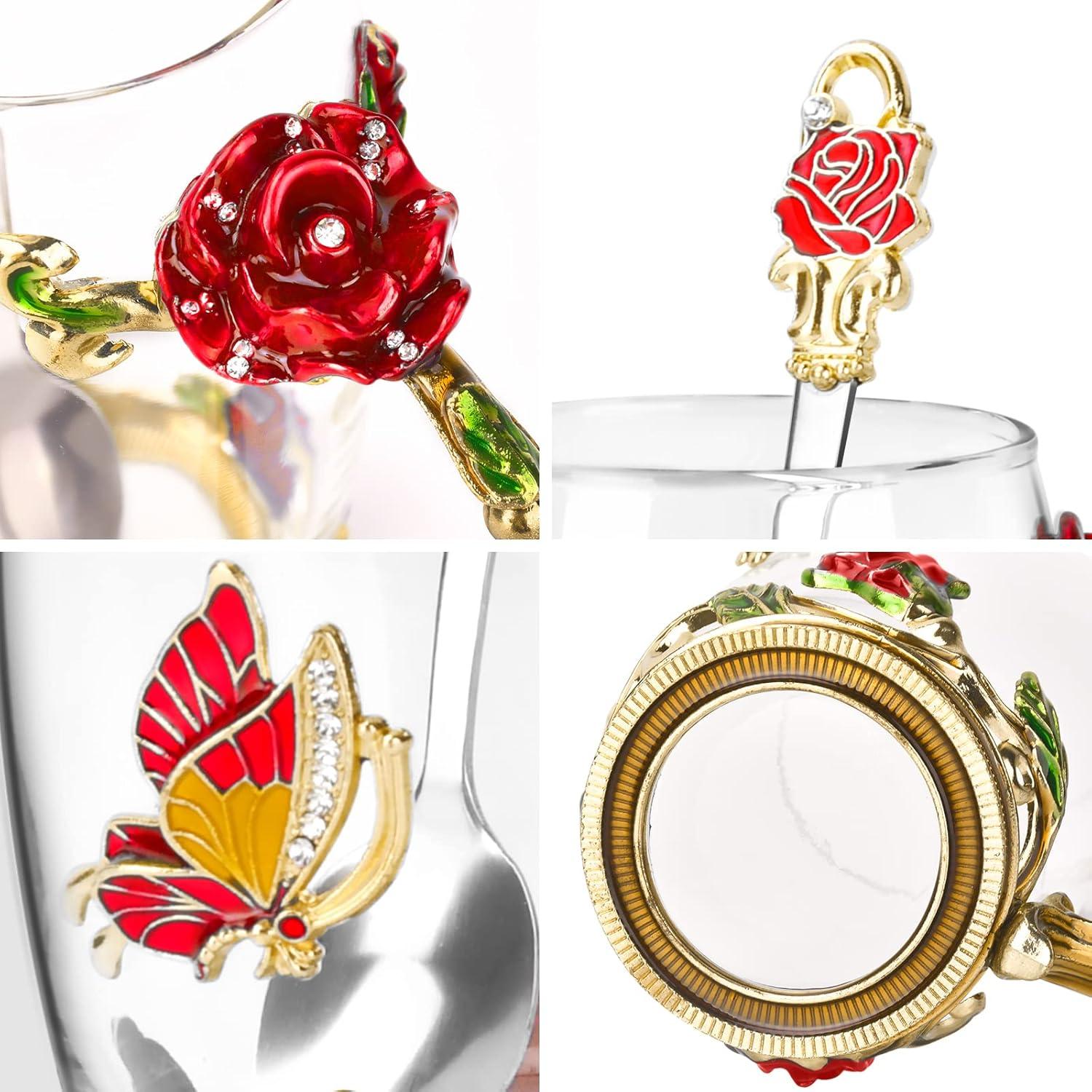 OEAGO Gifts for Mom Women Stocking Stuffers for Women Christmas Glass Coffee Enamels Mug Valentines Gifts for Her Girlfriend Wife Best Birthday Valentine's Mothers Day from Daughter Son Tea Cup