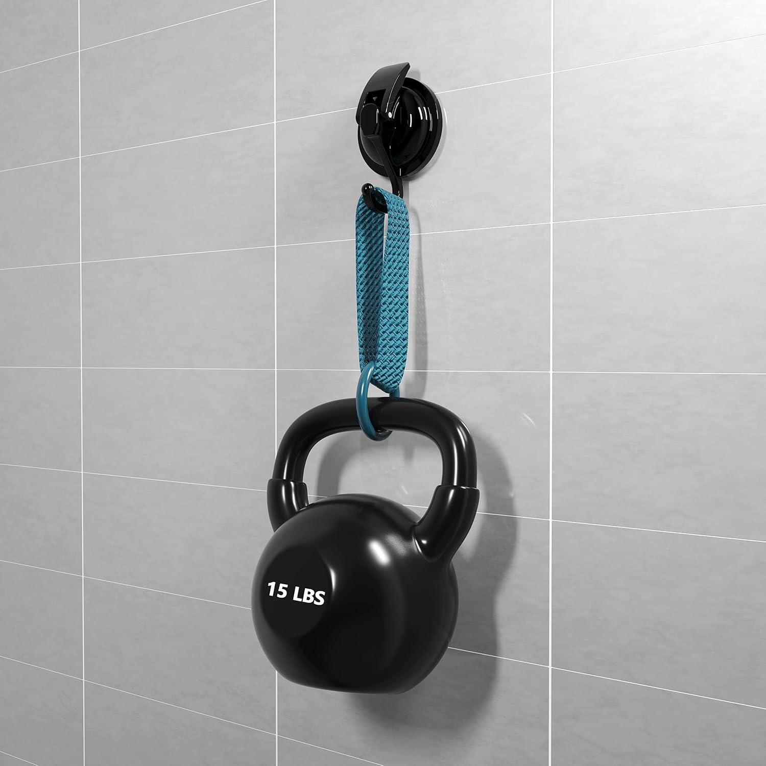 Yapicoco Shower hooks for inside shower loofah, 2 Pack Bathroom Vacuum Suction cup hooks for shower wall, heavy duty Hooks for hanging, Reusable wall hooks for Kitchen Restroom Towel Robe Coat Wreath