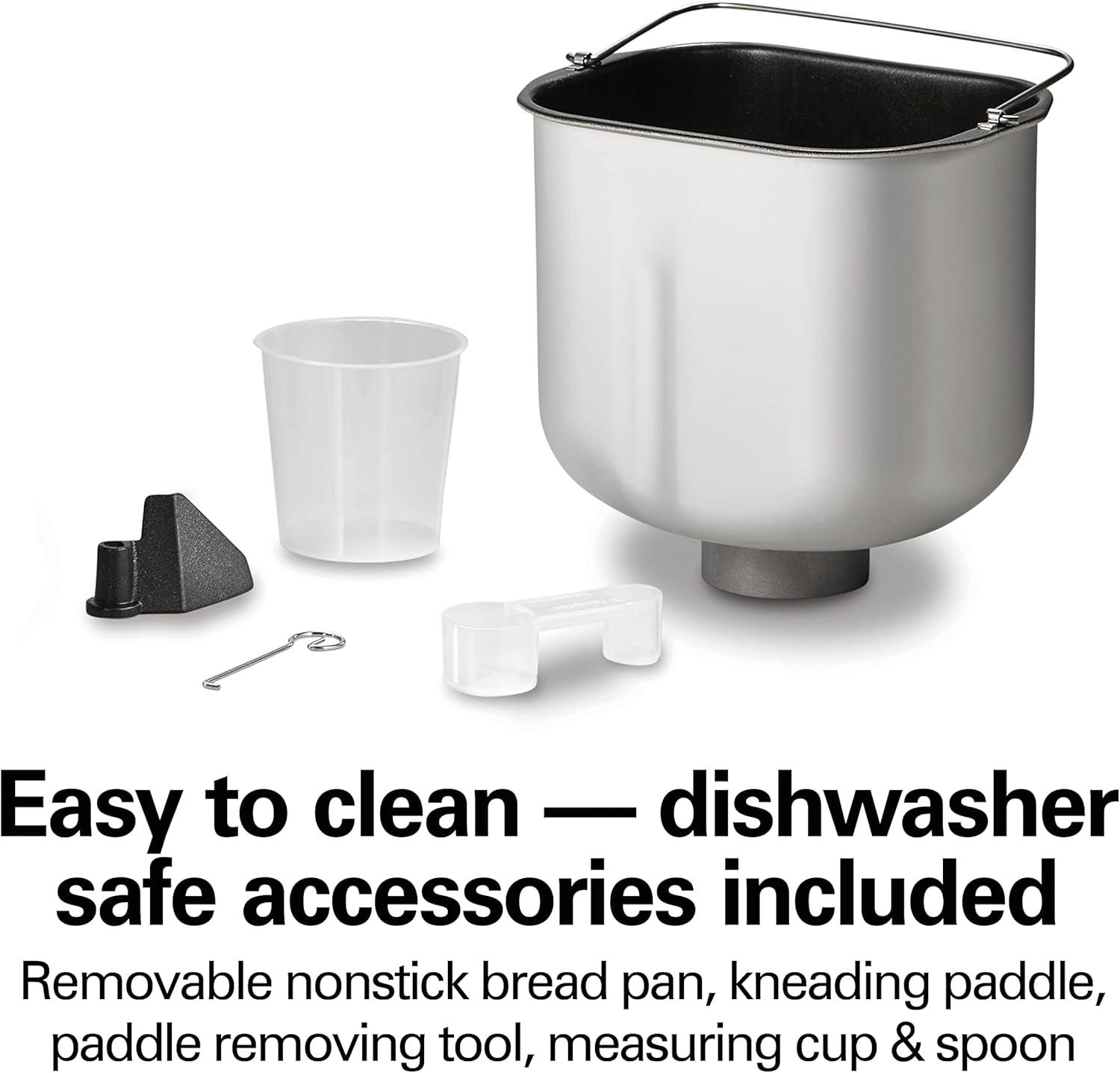 Hamilton Beach Premium Bread Make Machiner, Auto Fruit and Nut Dispenser, 21 Settings, Stainless Steel