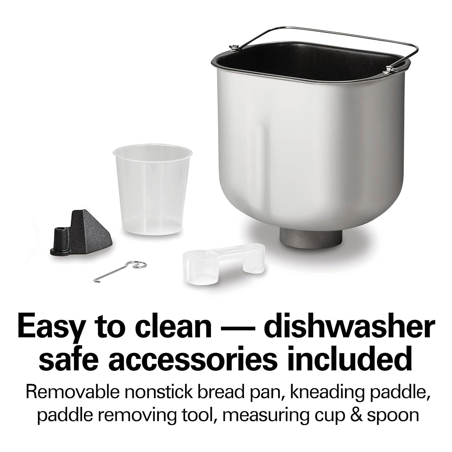 Hamilton Beach Premium Bread Make Machiner, Auto Fruit and Nut Dispenser, 21 Settings, Stainless Steel